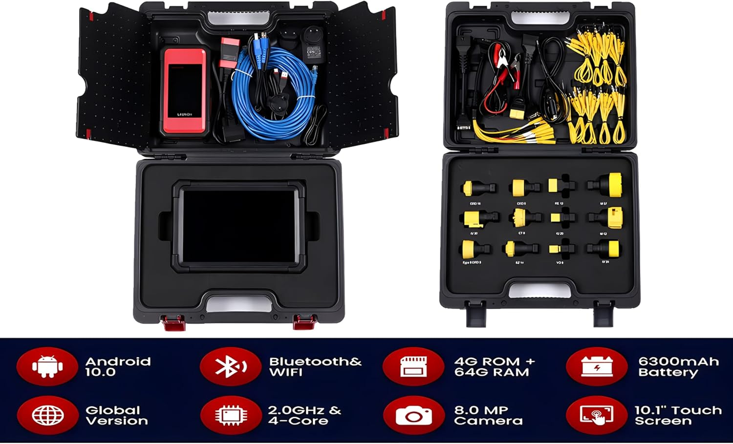 LAUNCH X431 V+ Smartlink HD Heavy Duty Truck Diagnostic Scanner Diesel Commercial Vehicle Construction Machinery Agricultural Bus Scan Tool, J2534 ECU Coding, All System Diagnosis, Active Test