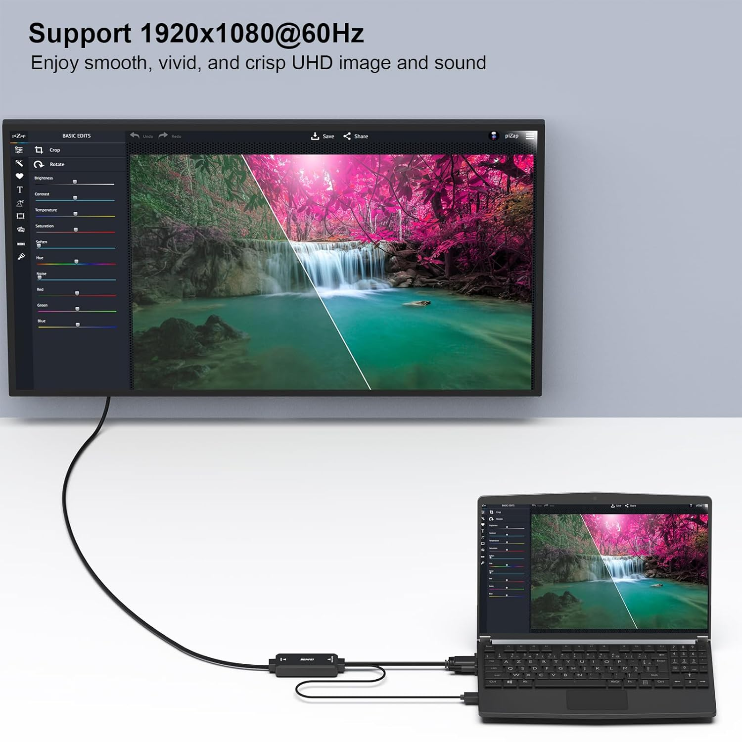 BENFEI VGA to HDMI Cable with Audio, 6 Feet 1080P Cable from VGA Computer/Laptop to HDMI Monitor/Tv(Not Bidirectional) image number 1