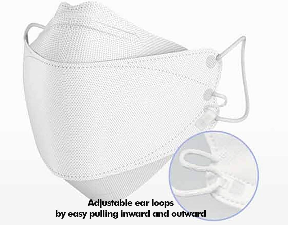 [10 Packs] KF94 KIDS Face Mask Made in Korea Respirator Protective Disposable Dust Covers (Children, Youth) Clean Top 크린탑 Individual Package (White) image number 3