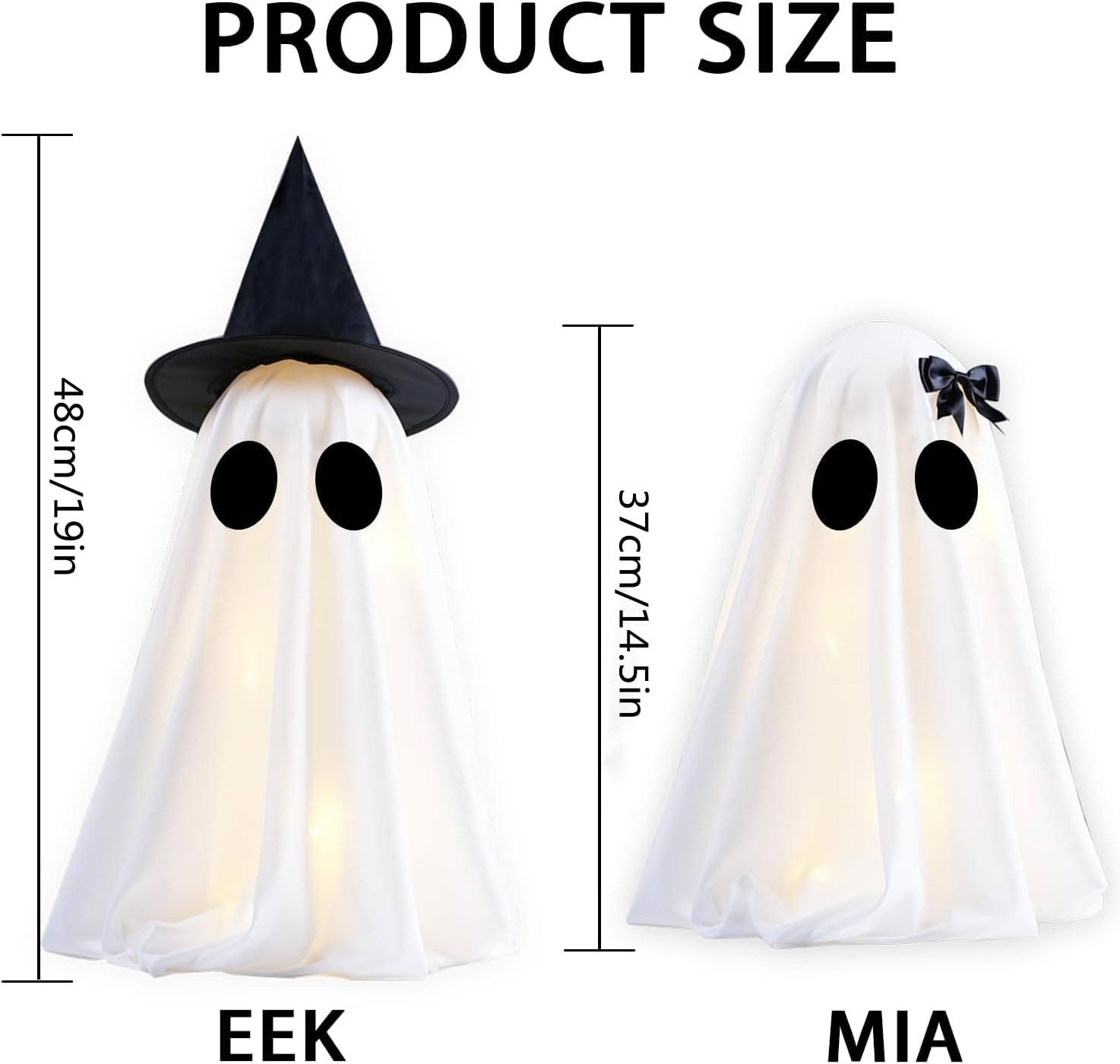 Halloween Ghost Decorations, Set of 2 DIY Spooky Ghosts Crafts, Scary Ghost for Halloween Decor Indoor Home Mantel Shelf & Tabletop Decor image number 3