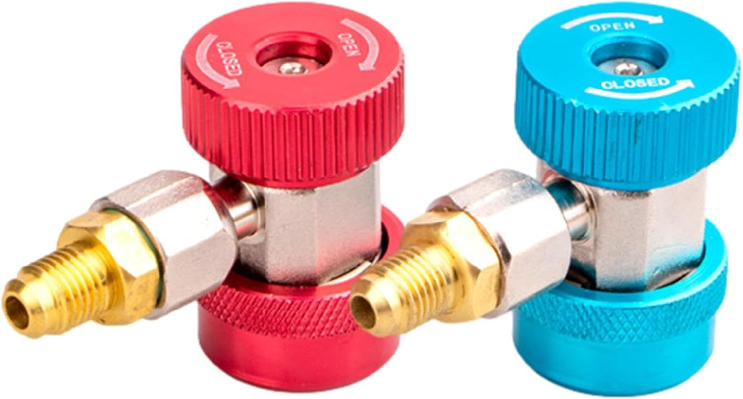 134A Adapter Fittings - AC Fittings R134A R1234Yf Adapter | 1234Yf to 134A Adapter, High/Low Pressure Hose Adapter Fitting, Quick Connector for Car Conditioner AC Charging Helves image number 6