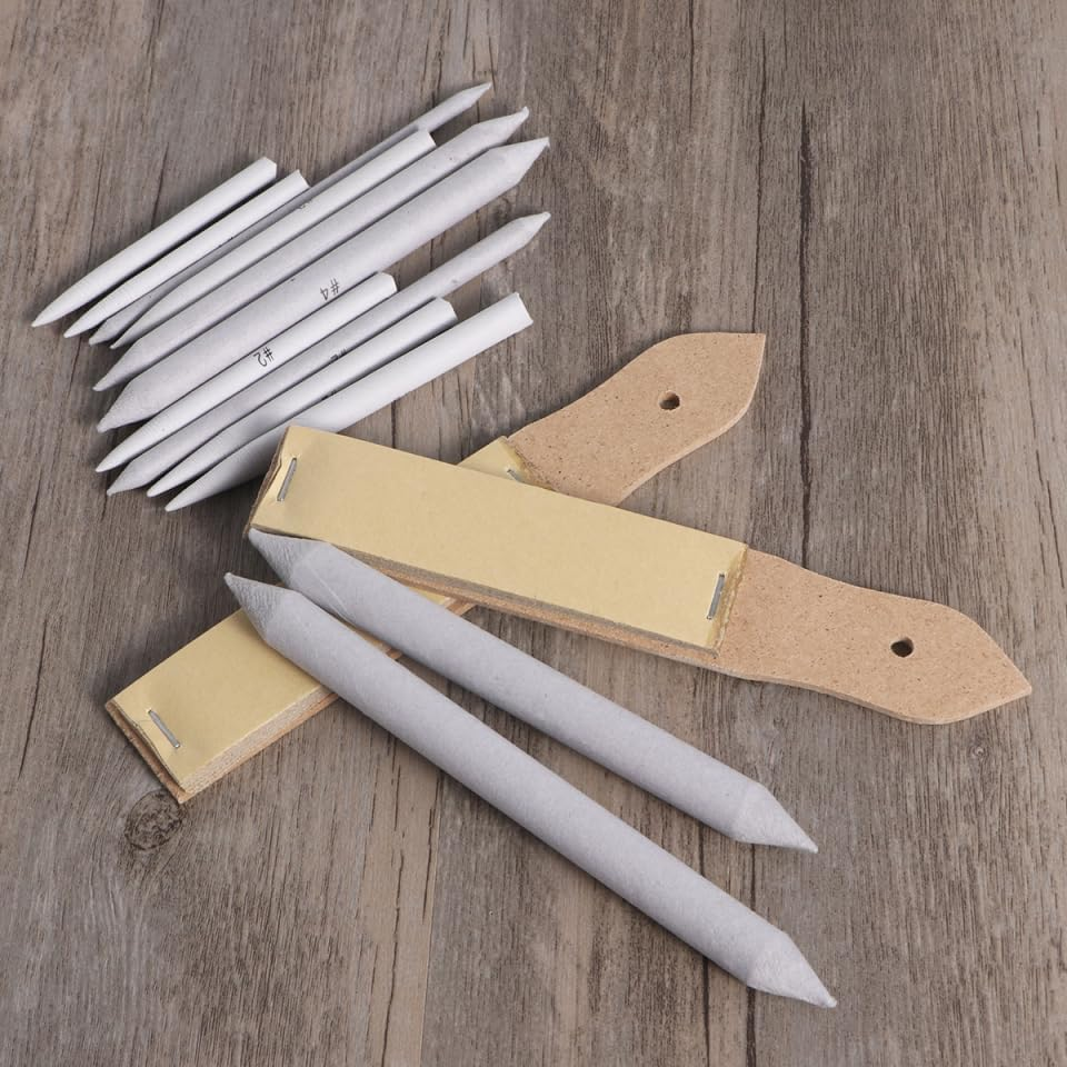 TEHAUX 12Pcs Blending Stumps Set, Sketch Drawing Tools Blending Sticks Pencil Kit Paper Art Blenders for Student Artist Charcoal Sketch Drawing Accessories image number 5