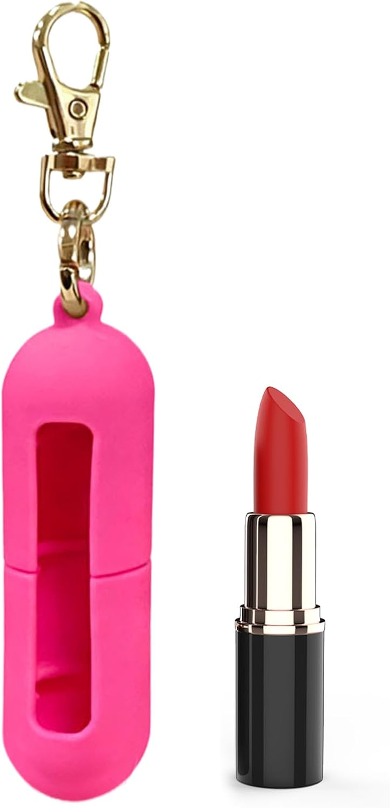 Lip Gloss Holder Keychain,Portable Silicone Pocket - Lip Holder Keychain - for Travel Purse Wallet Gym Workplace Outdoor Activities Daily Commute