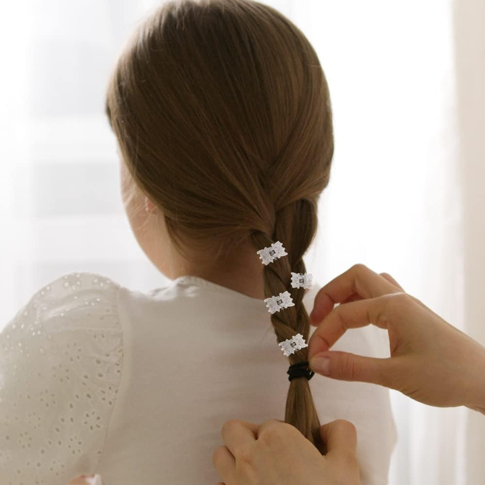 50 PCS Mini Hair Claw Clips， Bangs Strong Grip Multifunction Clamp Clips. (Transparent White) - Bright Colors image number 3