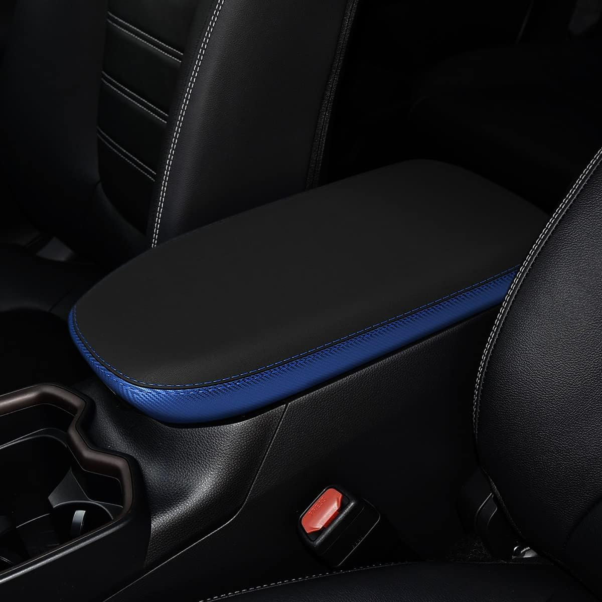 INTGET Center Console Armrest Cover for Toyota RAV4 Accessories 2023 2022 2021 2020 2019 Leather Middle Console Lid Cover Pad Protector Elbow Arm Rest Covering Car for RAV-4 2021 Armrest Cover(Black)