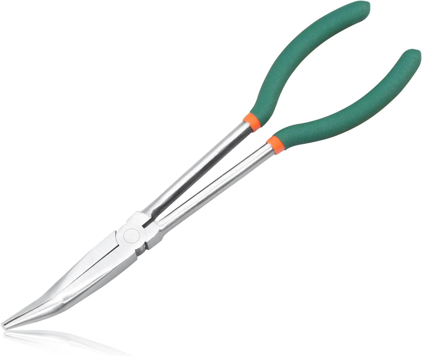 11 Inch Bent Nose Pliers 30 Degree Long Reach Pliers with Serrated Teeth Straight Extra Long for Hard-To-Reach Narrow Spaces and Limited Clearance Areas image number 5