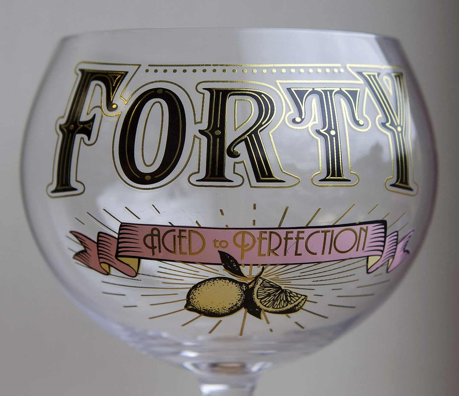 Boxer Gifts GWG340 Age &lsquo;Forty &ndash; Aged Prohibition Style Gin Bloom Glass | Glassware Perfect for a 40Th Birthday | Packaged in a Vintage Gift Box image number 2