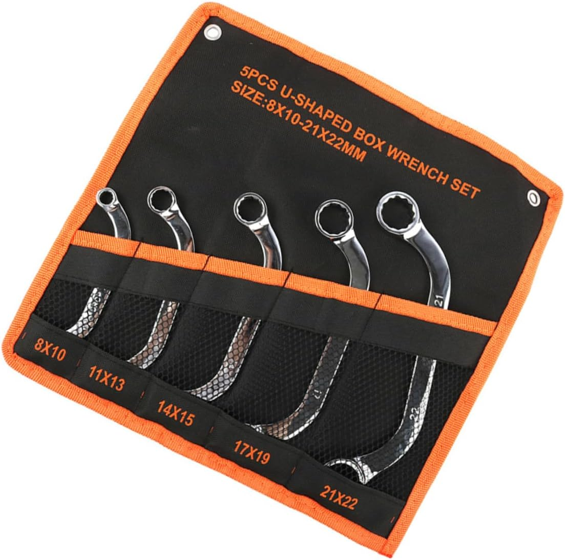 WHAMVOX 5Pcs Chrome-Vanadium Steel Metal Socket Spanner Set, 12-Point Box Wrench Multi-Functional Double-Ended Tool Kit for Automotive Repair and Home Maintenance image number 5