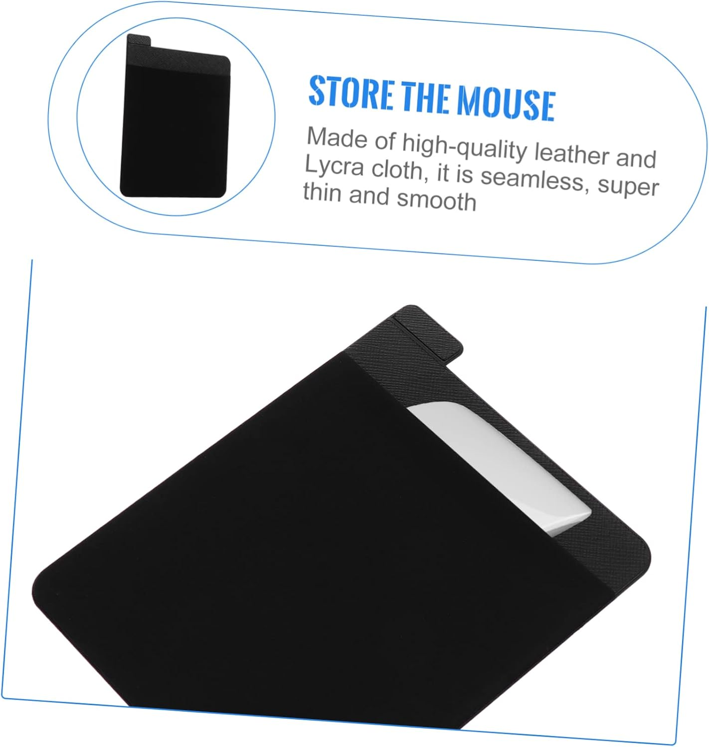 KONTONTY 1Pc Elastic Laptop Organizer for Tablets Laptops Seamless Storage Bag for Wireless Mouse External Hard Drive Accessories Black image number 6