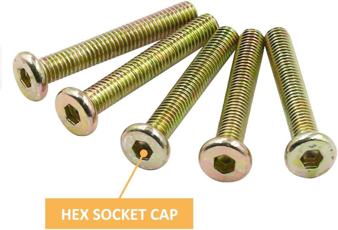 Mecion 10 Pcs M6 X 40Mm Crib Screws Zinc Plated Hex Socket Crib Hardware Screws for Beds Headboards Chairs Furniture