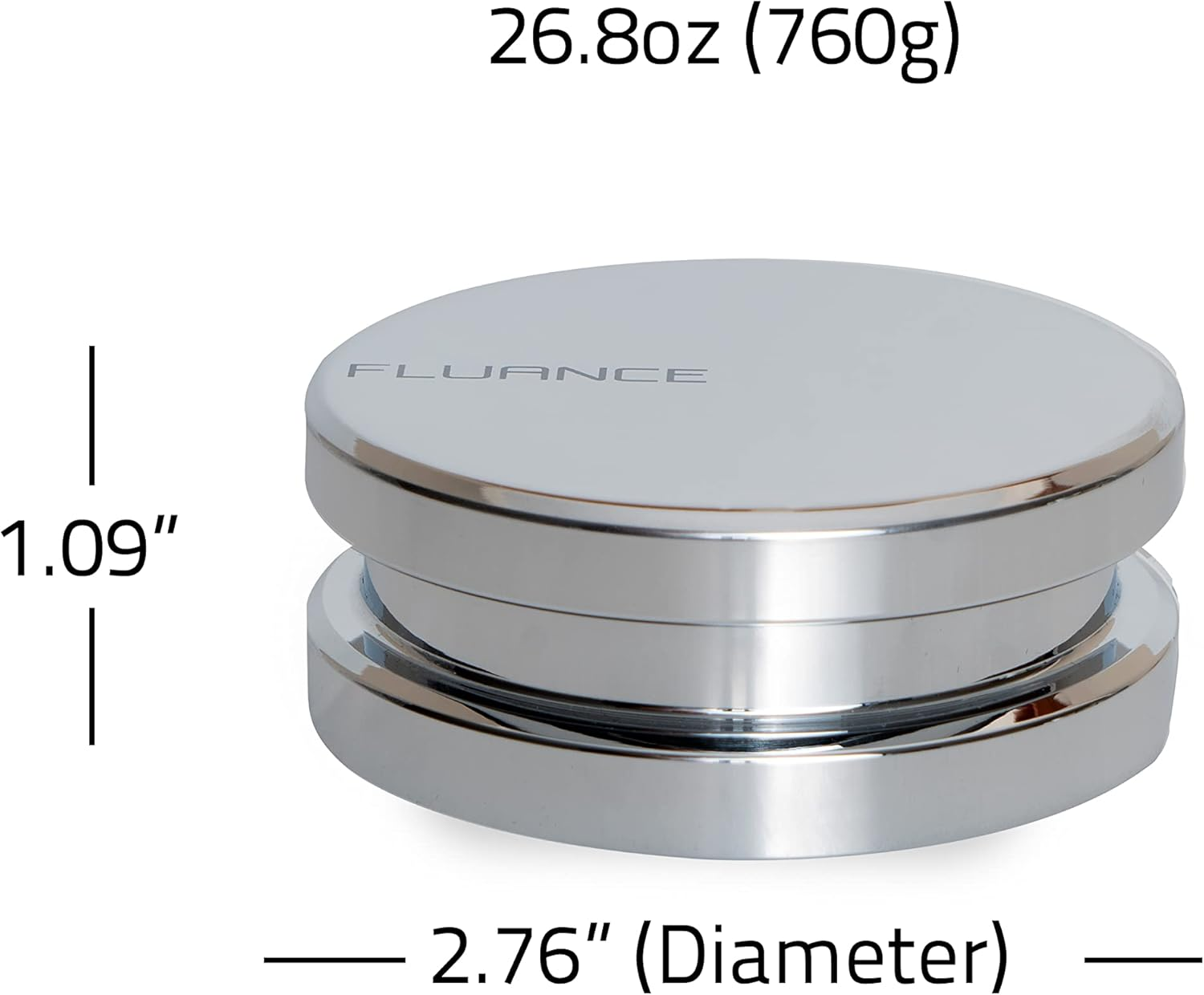 Fluance Hifi Vinyl Record Weight Stabilizer High Mass 760 Gram Steel LP Disc Turntable Accessory with Protective Velvet Pad for Vibration Damping (RW02) image number 2