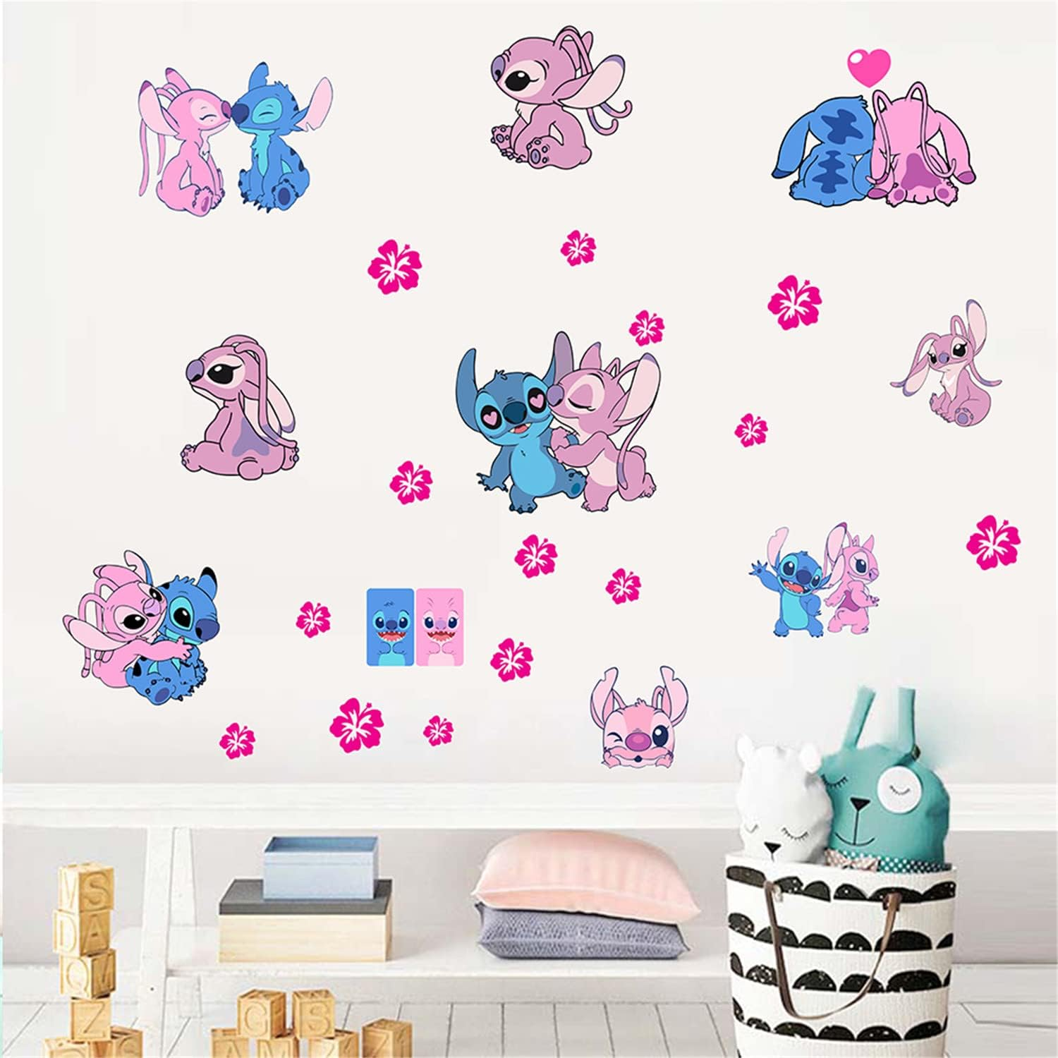 Lilo & Stitch Wall Stickers Cartoon Wall Decals Excellent Vinyl Wall Decor for Girls Room Living Room (Size 17.7 X 23.7 Inch) image number 4