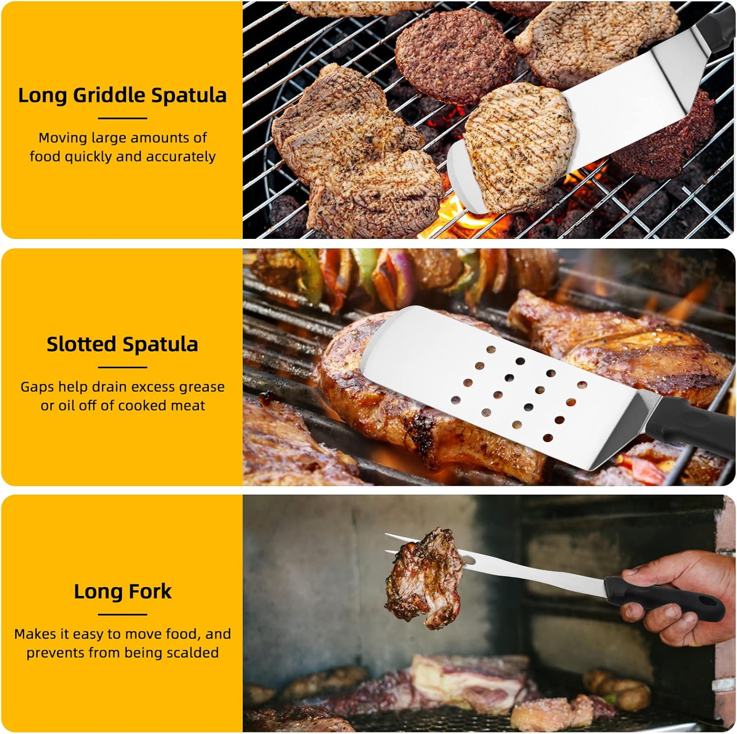 Griddle Accessories Kit, 139PCS Flat Top Griddle Grill Tools Set for Blackstone and Camp Chef, Professional Grill Utensils Set with Spatula, Basting Cover, Scraper for Men Women Outdoor Backyard BBQ image number 1