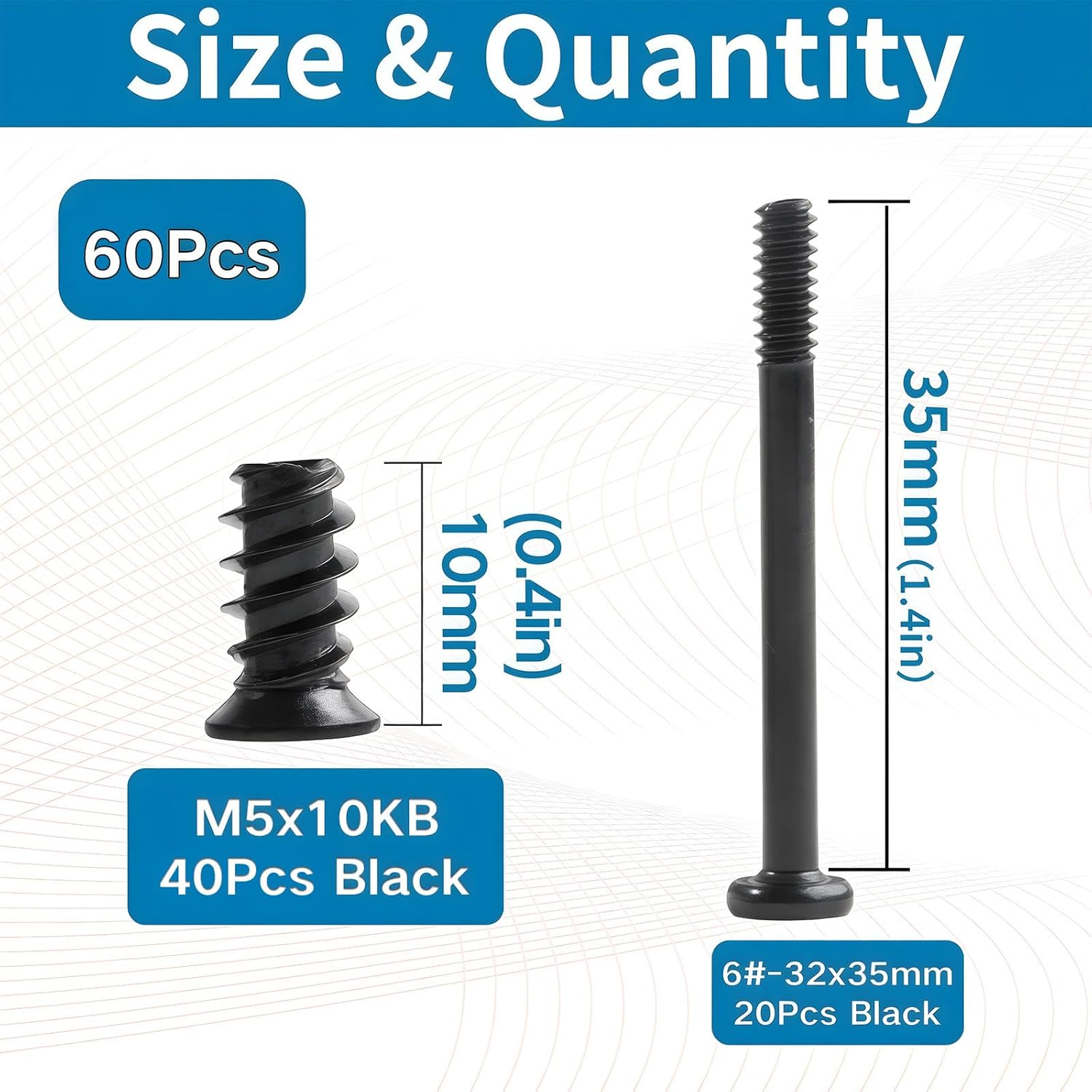 Zmbroll 60Pcs Black PC Computer Case Cooling Fan Mount Screws UNC 6-32X35Mm Fan Long Screw and PC Case Fan Screws M5X10Mm Radiator Water Cooling Screw for Computer Case Fan Mount