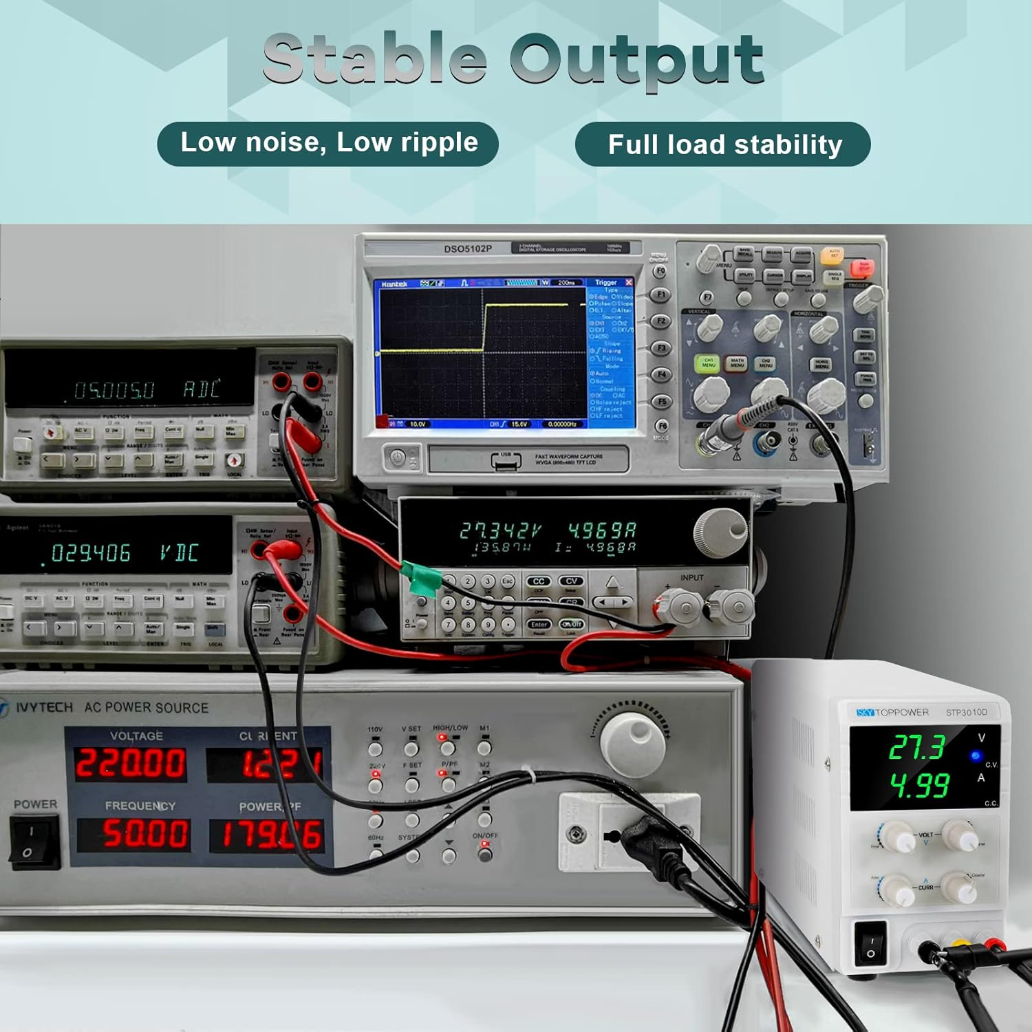 DC Power Supply,30V 10A Variable Bench Lab Power Supply Switching 3-Digital Display Single-Output 220V, with Alligator Leads, AU Power Cord,Repairing Phones, Electronics,Diy,Test image number 2