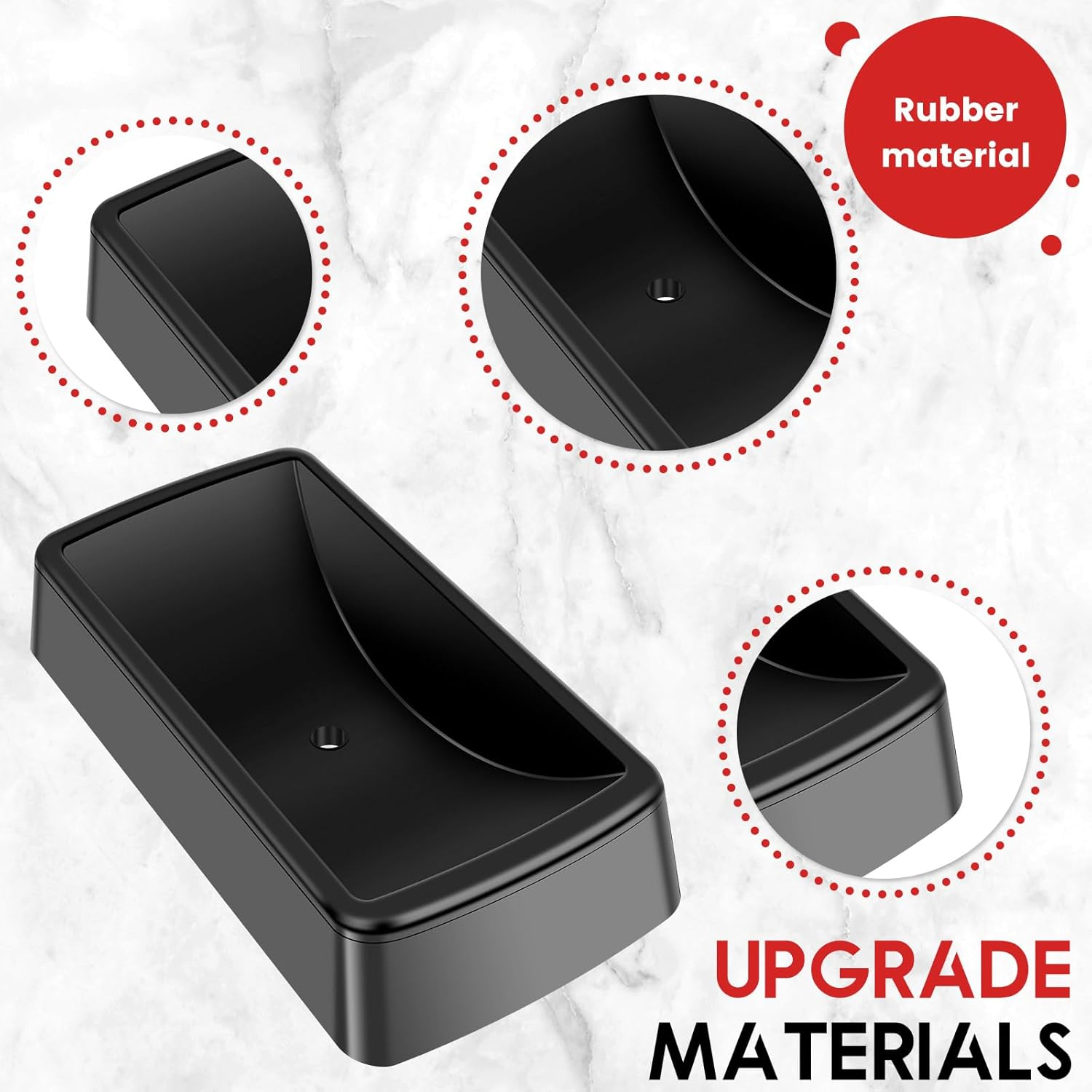 Rubber Jack Wheel Chock Dock Block Heavy Duty Stabilizer with Drain Holes Reusable Secure Fit Easy Installation for Caravans Trailers​..(Black,Large Size) image number 2