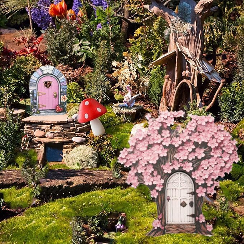 WEZCHUGHAOL Enchanted Fairy Door for Garden - Handcrafted Miniature Gnome Door, Whimsical Fairy House Accessories, Outdoor Garden Ornaments for Yard & Lawn Decor (1 Pcs) (Might and Magic019) image number 4