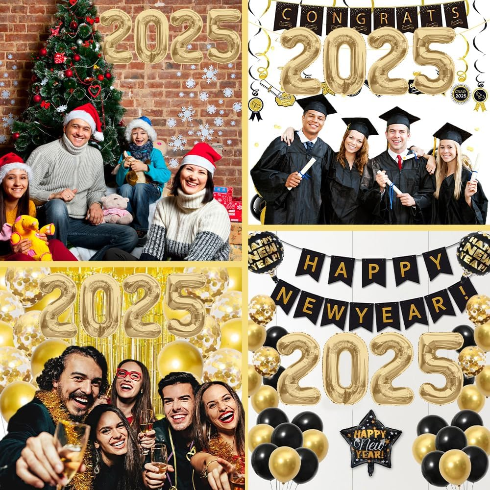 2025 Balloons Mute Gold 2025 Number Balloons New Year Decorations 2025 Numbers 40 Inch Large 2025 Mylar Foil Balloons for 2025 New Years Eve Party Supplies Graduation Christmas Birthday Anniversary