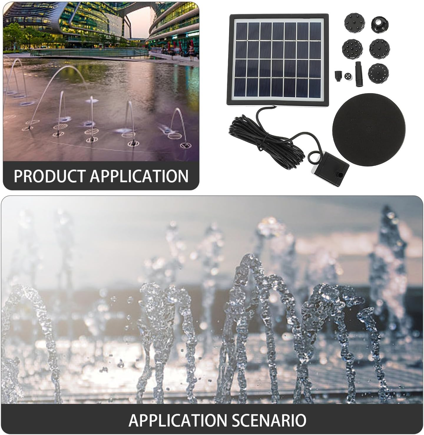 Solar Fountain Water Pump for Garden Pool Decoration Small Outdoor Floating Pump with Stainless Steel Plastic Material Suitable for Home Rockery and Fountain Oxygen Aeration image number 1