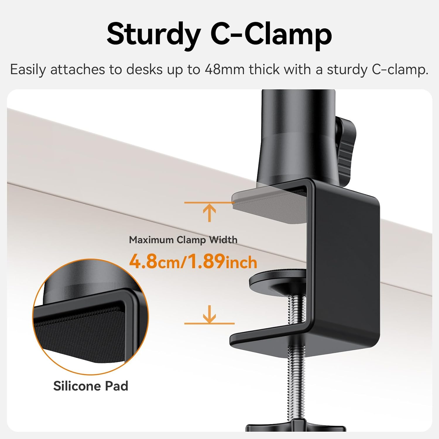 ULANZI ZJ02 Camera Desk Mount Overhead Magic Arm, 98Cm Aluminum Adjustable Webcam Stand with 1/4" Ball Head for Cameras DSLR Lights Mount for Live Streaming/Photo Video Shooting image number 4