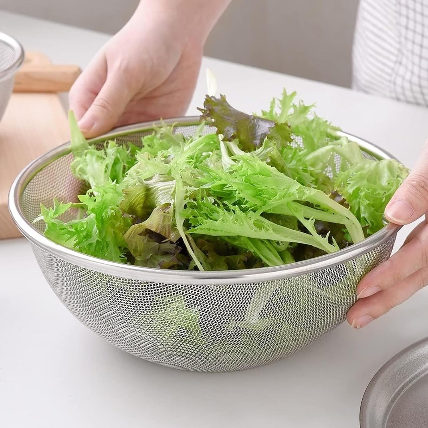 Ernest A-77721 Tsubamesanjo Stainless Steel Colander, 8.3 Inches (21 Cm), Small Rice Will Not Fit (16 Mesh), Easy to Wash (Wireless) Dent Resistant (Stainless Steel Colander) Favorite Brand of Major image number 2