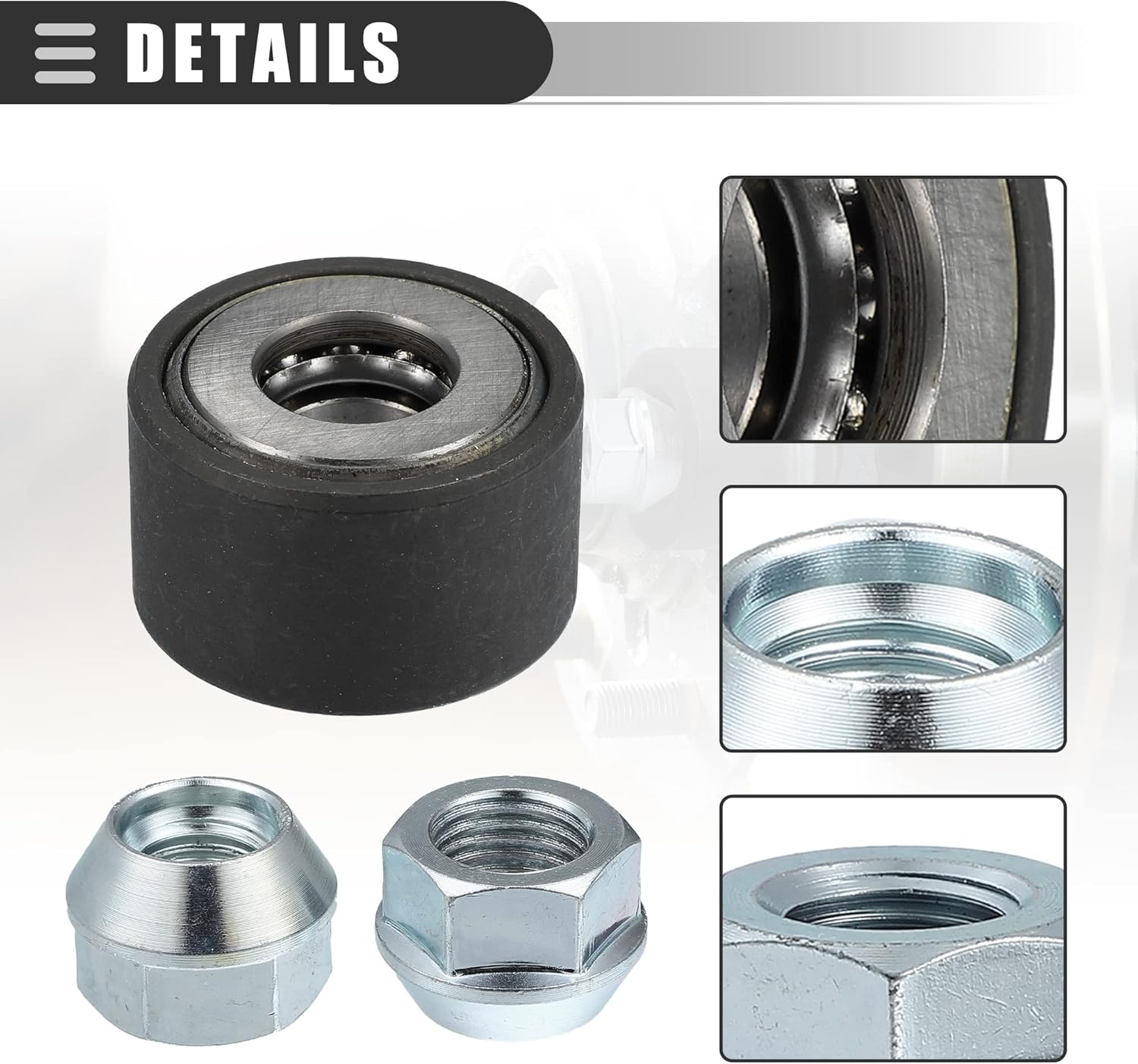 X AUTOHAUX Universal Wheel Stud Installer Tool, Tire Stud Tool, M12X1.25 M12X1.5 M14X1.5, Iron, with 3/4" Hex Wheel Lug Nuts, Silver Tone, 1 Set image number 4