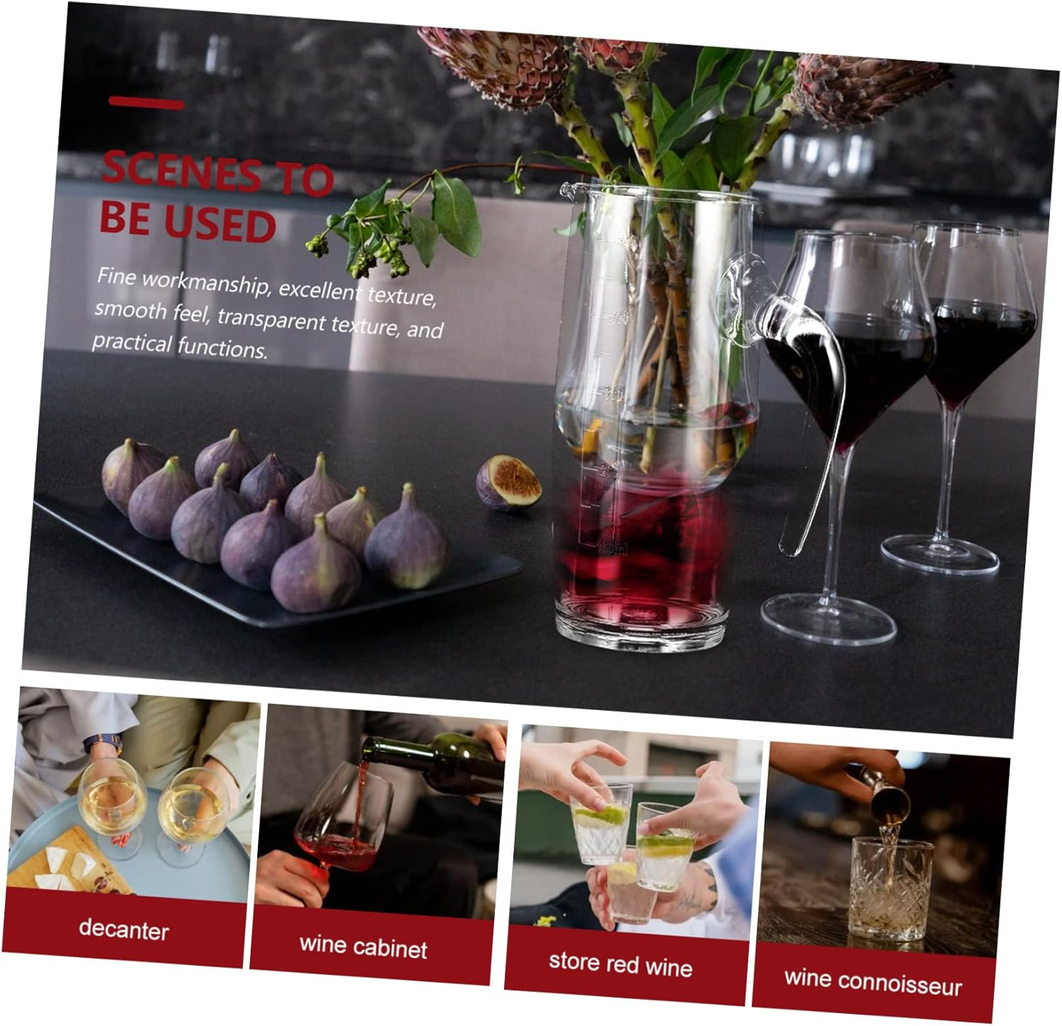 LABRIMP Large Capacity Liquor Pitcher Creative Wine Decanter Material for Whiskey Wine Tasting image number 3