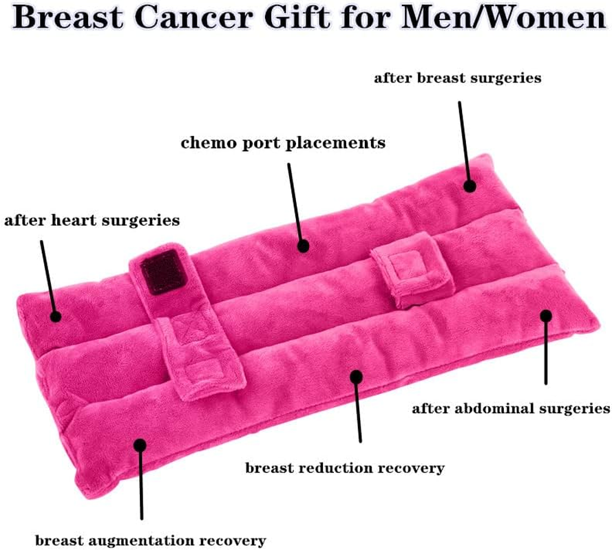 Seat Belt Pillow for Mastectomy Post-Surgery, Heart Surgery Recovery Support Cushion for Chest Chemo Port Pacemaker Bypass Hysterectomy Recovery Pillow (Dark Pi-Nk) image number 3