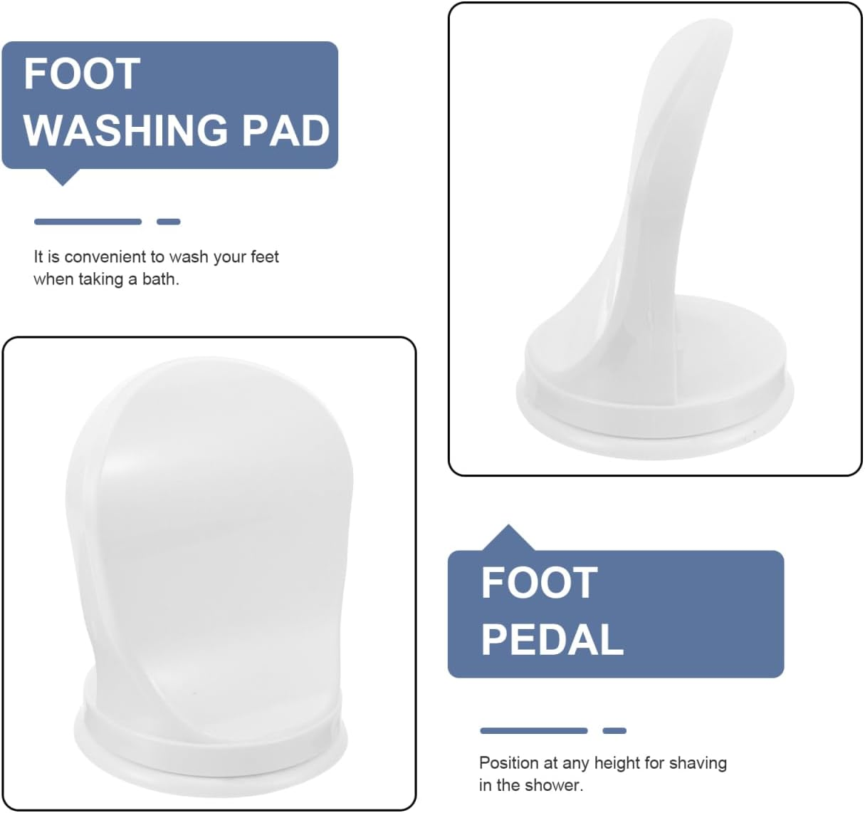 Healvian Wall-Mounted Shower Foot Rest Stool for Washing and Shaving, Non-Slip Pedal Aid for Elderly and Pregnant, Bathroom Footrest with Suction Cup image number 2