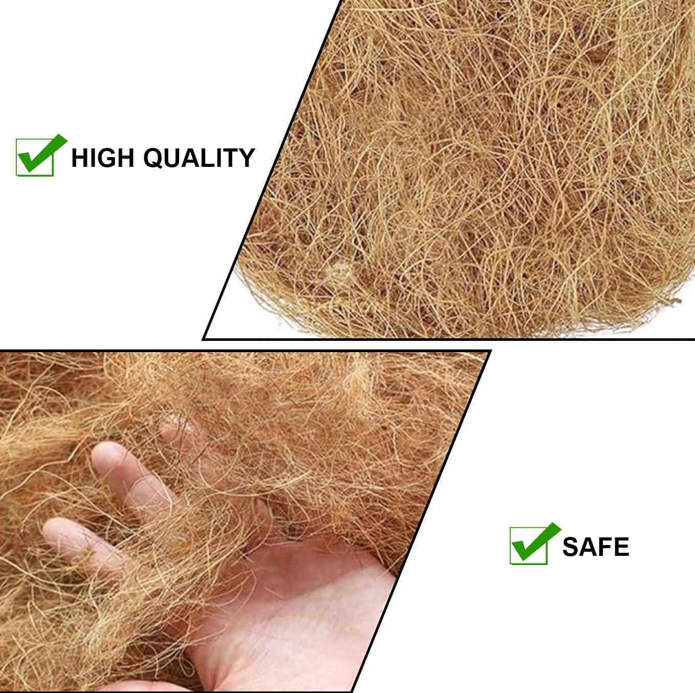 100G Nest Breeding Mat,Bird Nesting Material,Nest Coconut Fiber,For Bird Pet Nesting Supply Palm Brown Silk,Bedding Substrate for Laying Eggs,Small Animal Bedding Nesting Protect image number 4