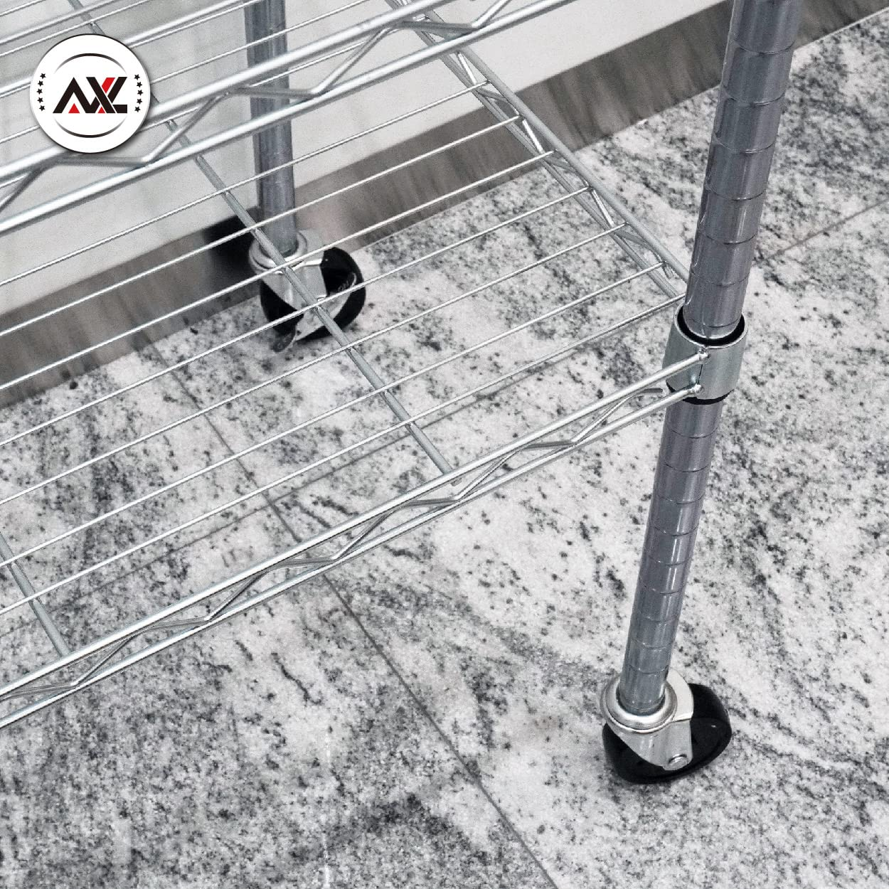 AXL 3 Inch 3/8"-16X1 Threaded Stem Wheel Castors (Screw Diameter 3/8", Screw Length 1"), Wheel Replacement for Clothing Garment Rack, Shelving Rack, Whiteboard, Set of 4, Castor Wheel with Bolt image number 2