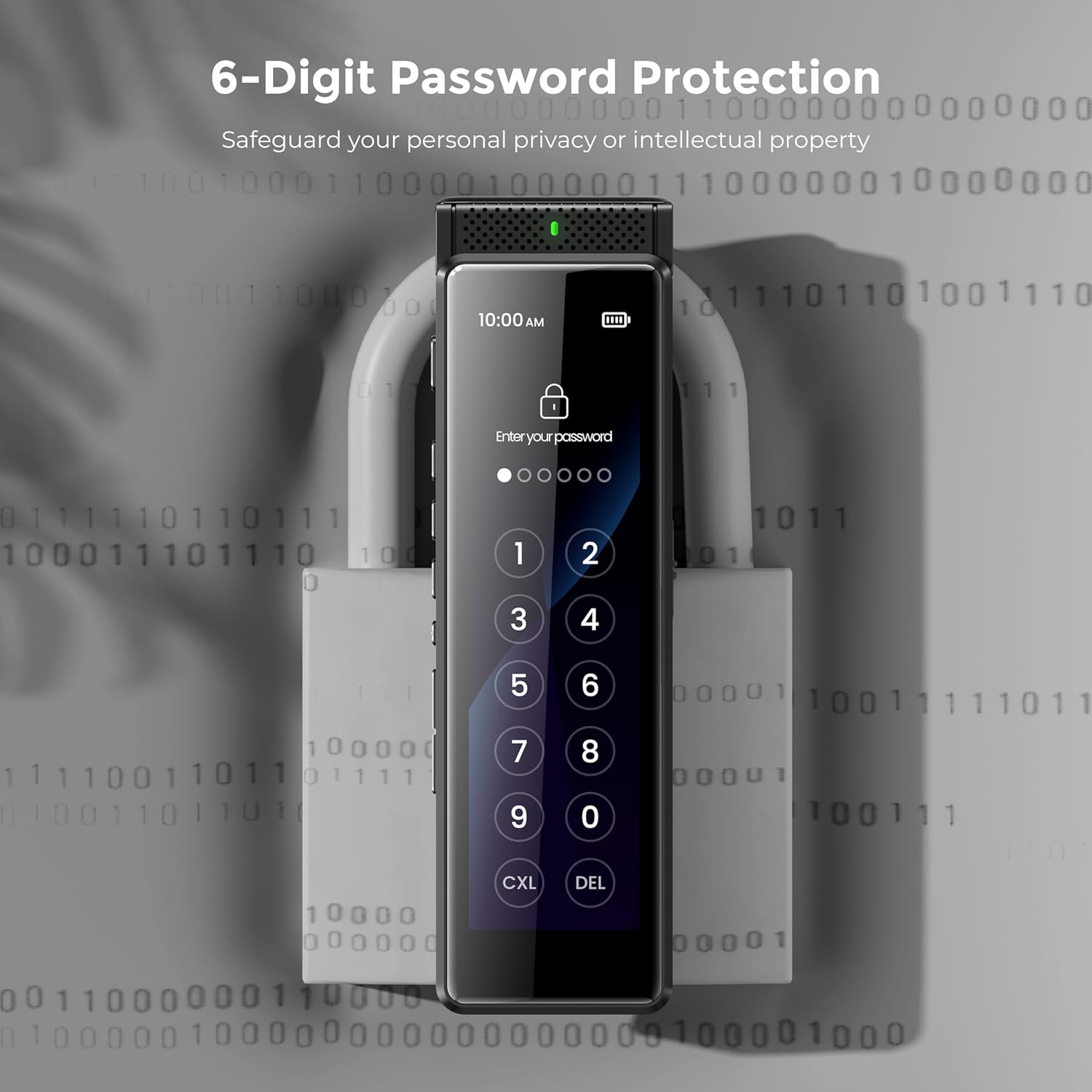 136GB Digital Voice Recorder with Playback, Innioasis R1 Full Touchscreen Voice Recorder with Bluetooth and Intelligent STT Transcription, Voice Activated Sound Audio Recorder Device with Mic (Black) image number 6