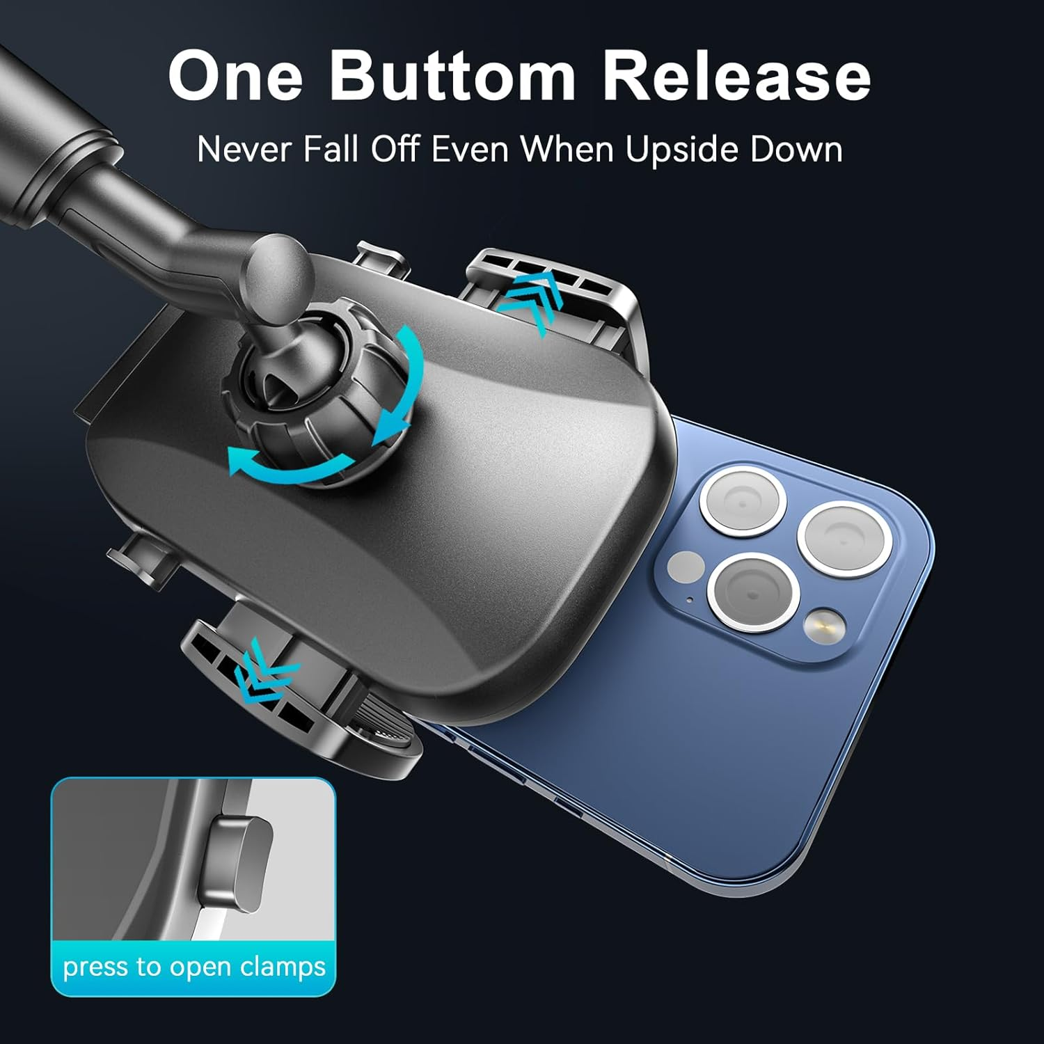 [Upgraded] Car Cup Holder Phone Mount Adjustable Automobile Cup Holder Smart Phone Cradle Car Mount for Iphone XR/XS Max/X/8/7 Plus/6S/Samsung Galaxy S10+/Note 9/S8 Plus/S7 Edge(Black) image number 1