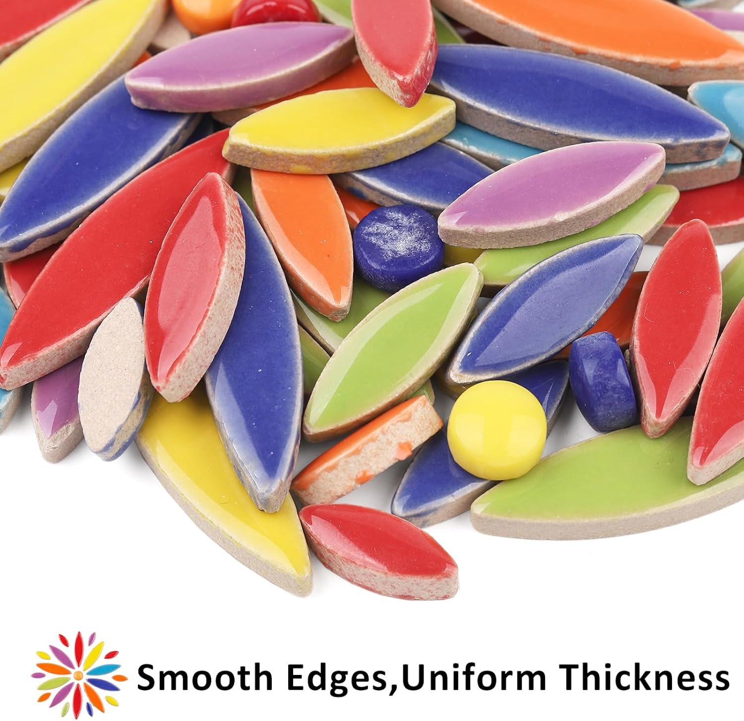 Petal Ceramic Mosaic Tiles for Crafts, 454G Mosaic Tiles Ceramic,Floral Mosaic Craft Supplies for Garden Spring Decoration image number 3