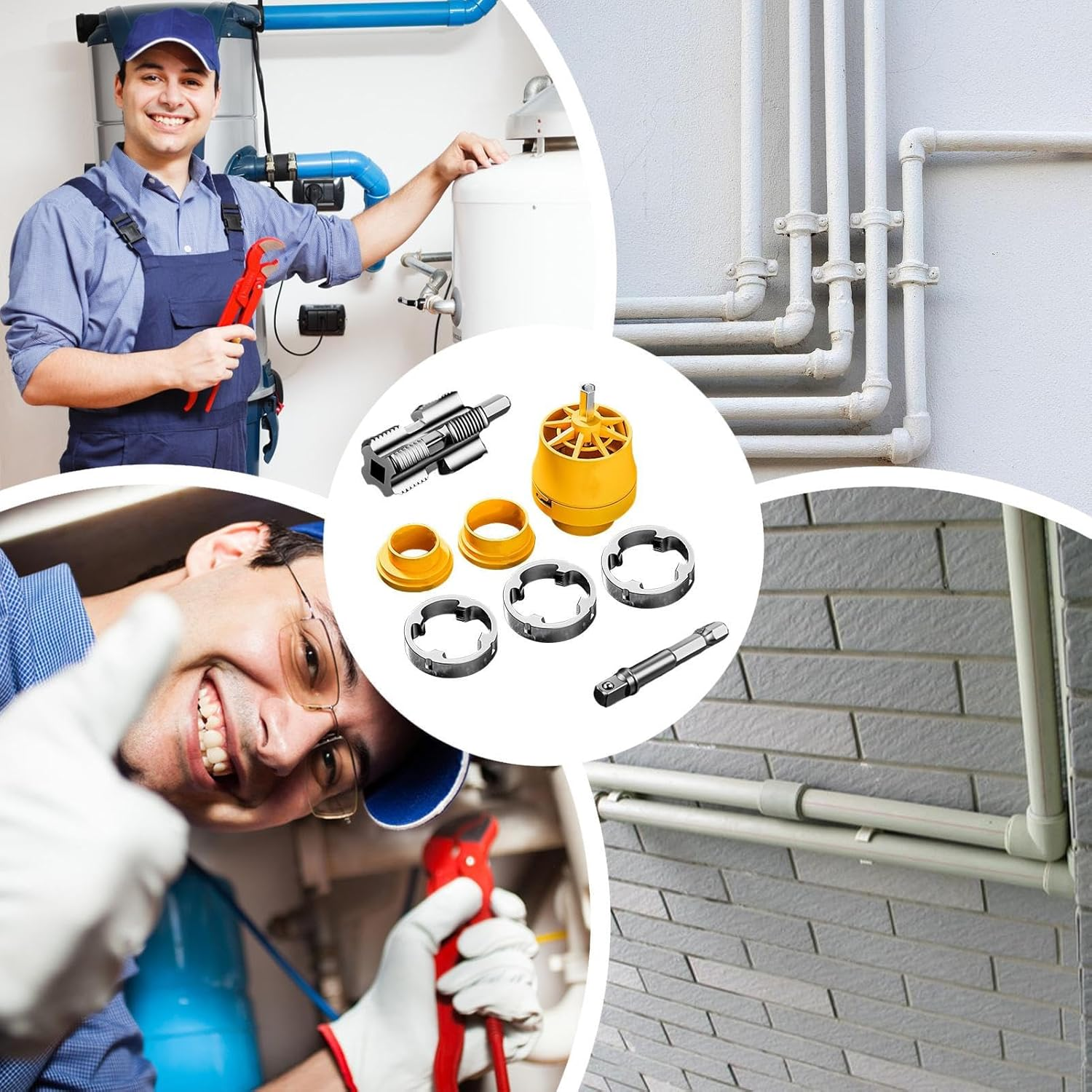 Pipe Threading Kit | Maintenance Set for Plumbing - Industrial Automotive Use Pipe Threading Tool Set with Ergonomic Handle for Plumbing Repair image number 3