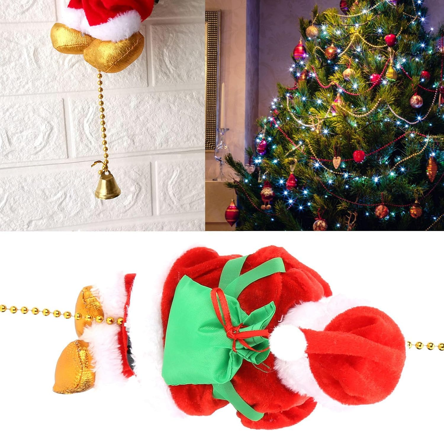 Electric Climbing Santa Claus with Music, for Decorating Christmas, Attractive Design for Children,Great Christmas, Premium Quality Material, Ideal For image number 6