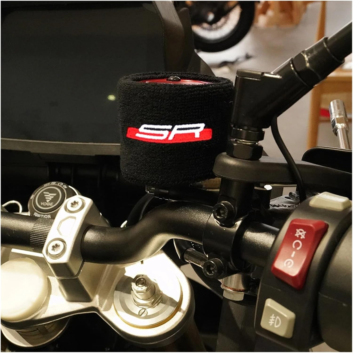 IEDZCUMC Compatible with CFMOTO 450SR 450CLC 700CLX 450SR 450CL2022 2023 2024+ Motorcycle Accessories Front Brake Clutch Reservoir Cover Shroud Guard(1Set Red-Sr) image number 3