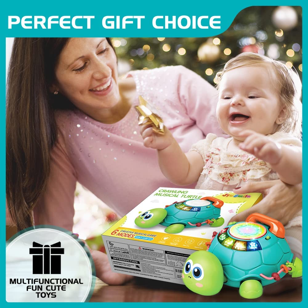 Baby Toys 6 to 12 Months, Musical Turtle Crawling Baby Toys for 12-18 Months, Early Learning Educational Toy with Light & Sound, Birthday Toy for Infant Toddler Boy Girl 7 8 9 10 11 Month 1-2 Year Old image number 6