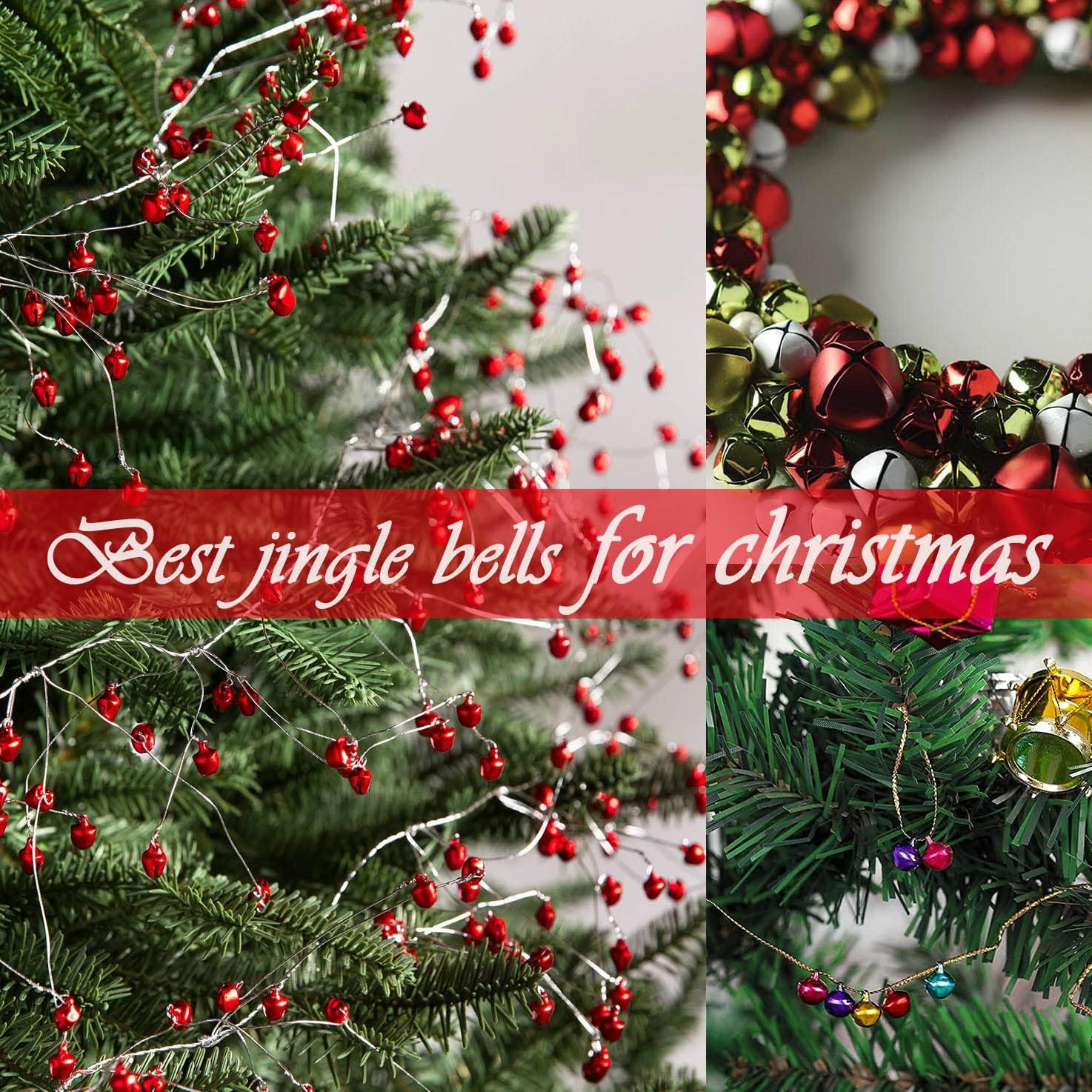 300PCS Jingle Bells with Storage Box, Small Bell Mini Bells, Craft Bells, DIY Bells for Wreath, Christmas, Holiday Home Party & Festival Decorations and Jewelry Making, 10 Mm, 5 Colors image number 4