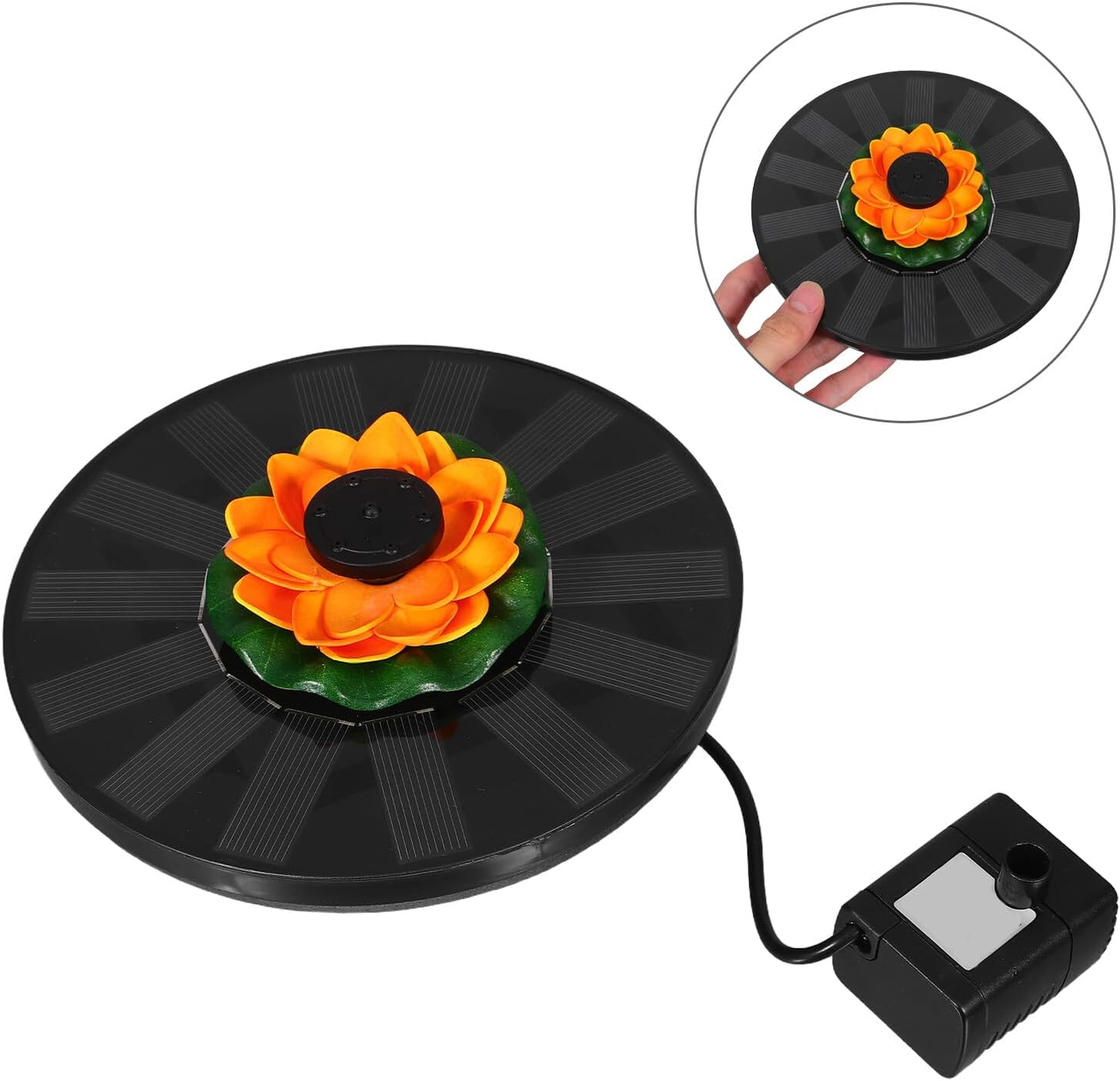 Solar Powered Lotus Floating Fountain for Baths Pools Ponds Outdoor Water Feature Easy to Install Relaxing Ambiance and Dynamic for Garden Decor