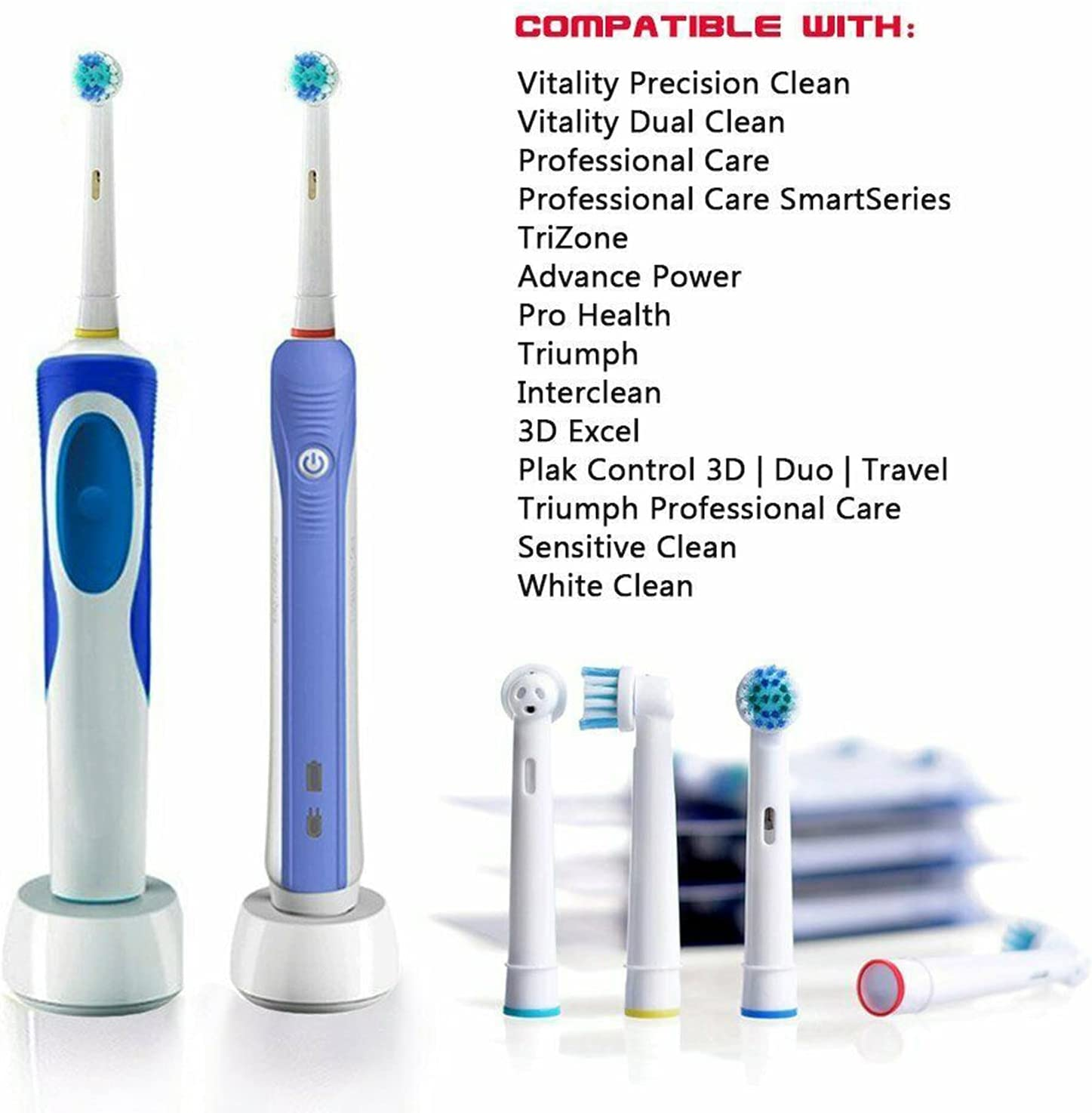 24 Pack Replacement Toothbrush Heads Compatible with Oral-B Electric Toothbrush, MH MOIHSING Replacement Brush Heads for Oral B-Precision Clean &ndash; Rotating Brush Head for Superior Clean image number 5