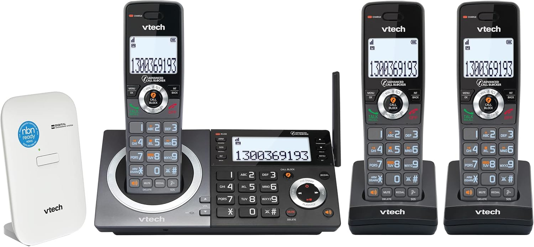 Vtech Executive Dual Keypad Cordless Bundle - NBN Ready Phone System - Cordless Deskset plus 2 Cordless Handsets image number 6
