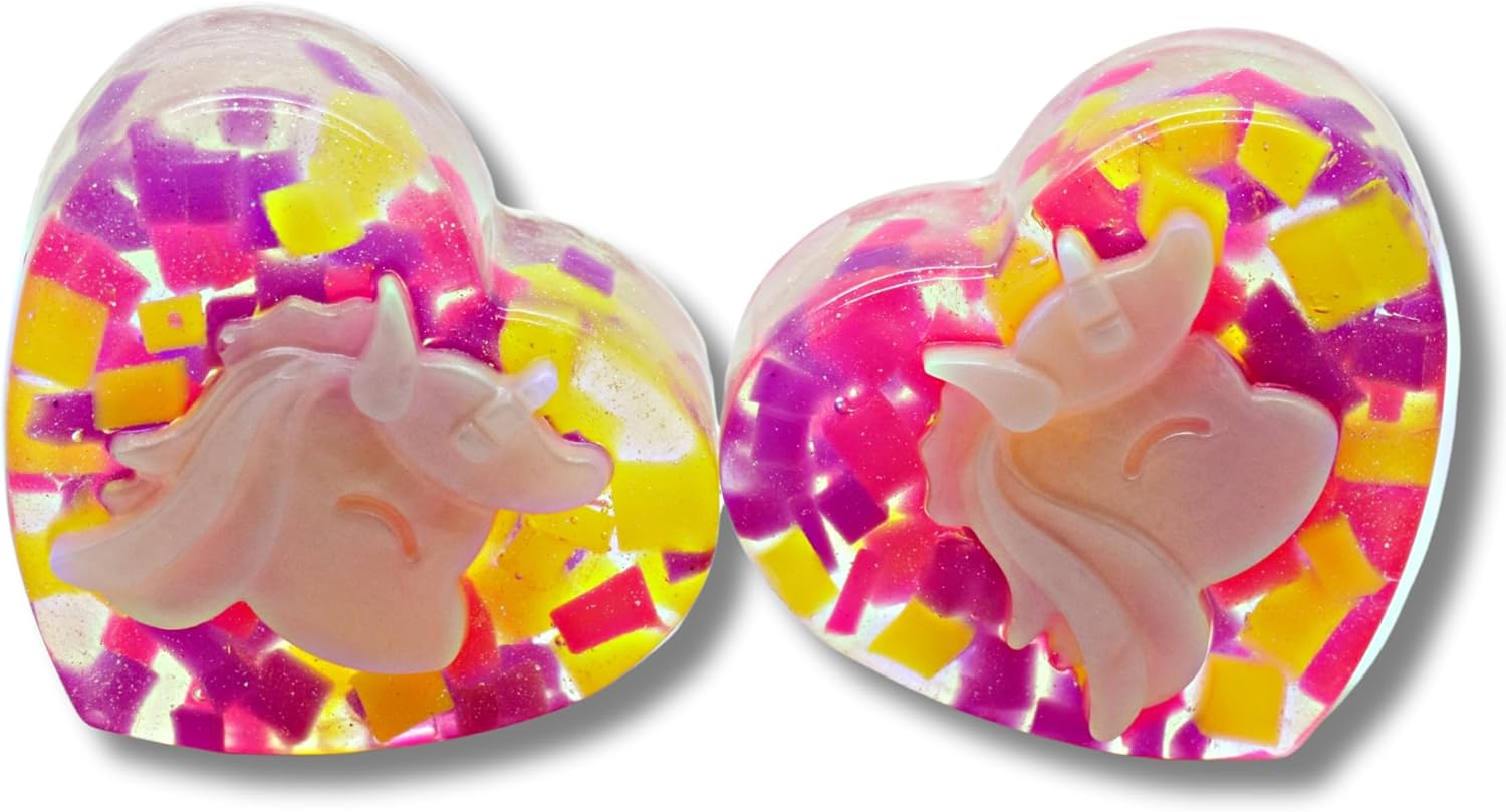 Unicorn Heart Soap Bars - Very Cherry Scent - Handmade Birthday Gifts Vegan Friendly Girls Skin Care (2) image number 1