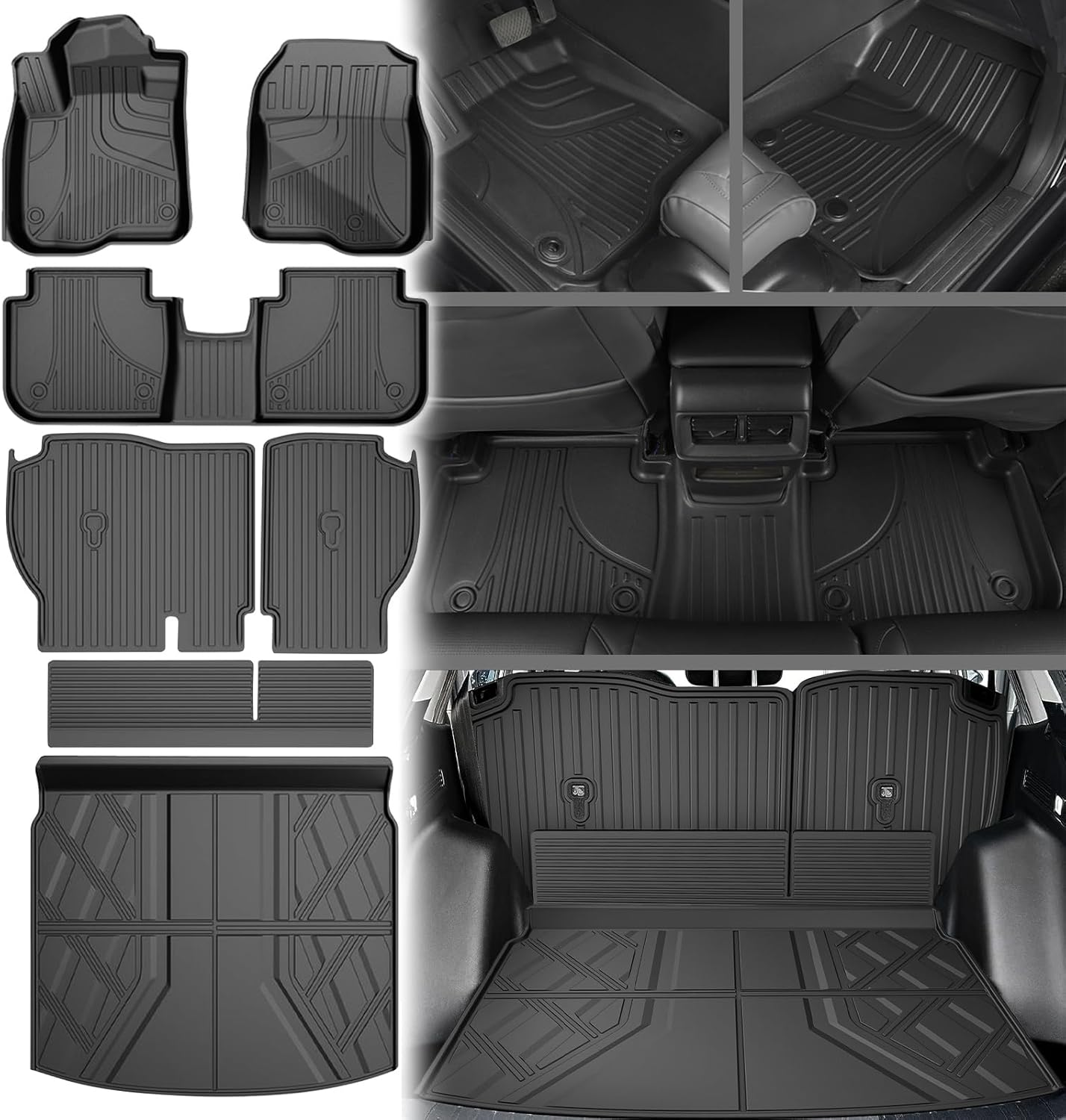 Cargo Liner & Backrest Mat Fit for Honda HR-V HRV 2016-2022 AWD: Cargo Mat with Backrest Mat behind 2Nd Row Back Seat Protector - All Weather Protection Trunk Mat with Back Seat Cover HRV Accessories