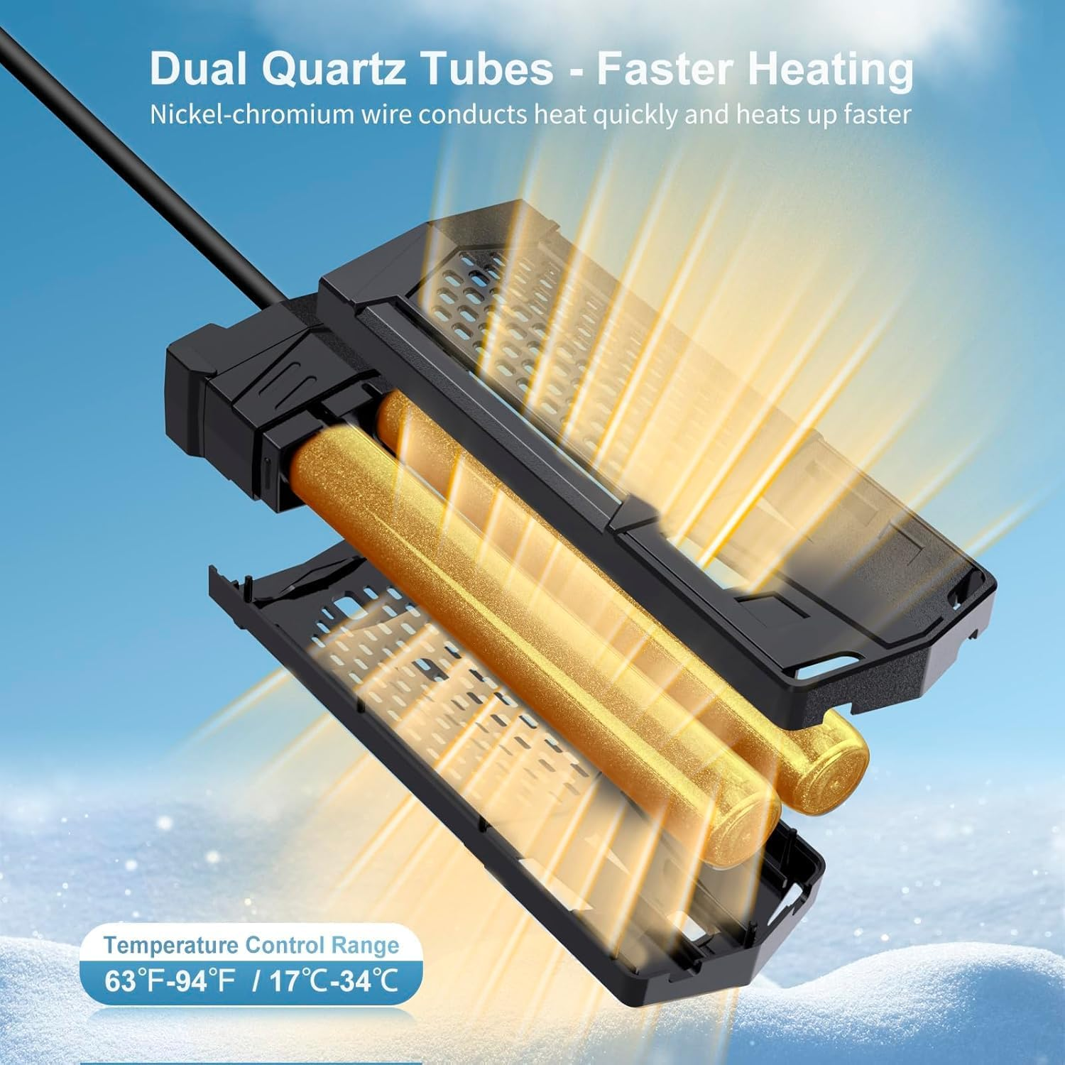 Upgrade Hitauing Aquarium Heater, 1000W Fish Tank Heater with Intelligent IC Chip Controller-Fast Heating, Precise Temperature Control for Saltwater and Freshwater image number 6