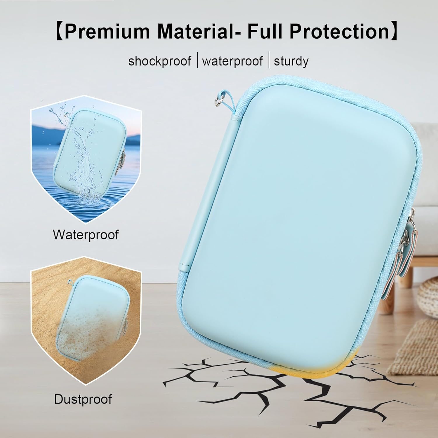 Elonbo Carrying Case for Blinger Dazzling Starter Kit,Blinger Kids Glam Collection Starter Kit Storage Bag,Kids Hair Styling Tool Travel Organizer Holder,Pocket Fits Gems Rhinestones. Blue image number 1