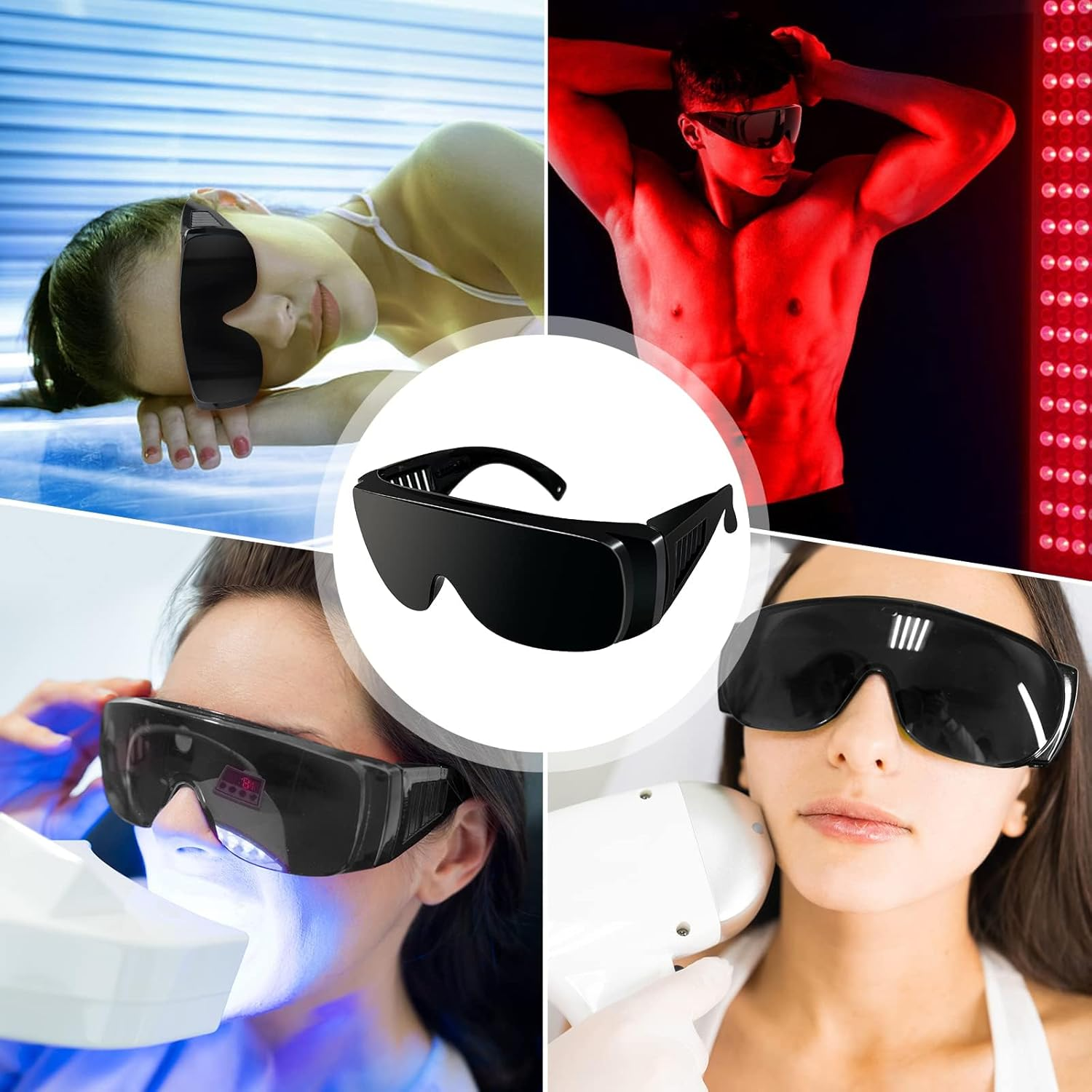 Red Light Therapy Glasses,Tanning Goggles, Red Light Protective Glasses, Effective Filtering 150Nm-2200Nm Red Light and Infrared, Eye Protection for Red Light Therapy.