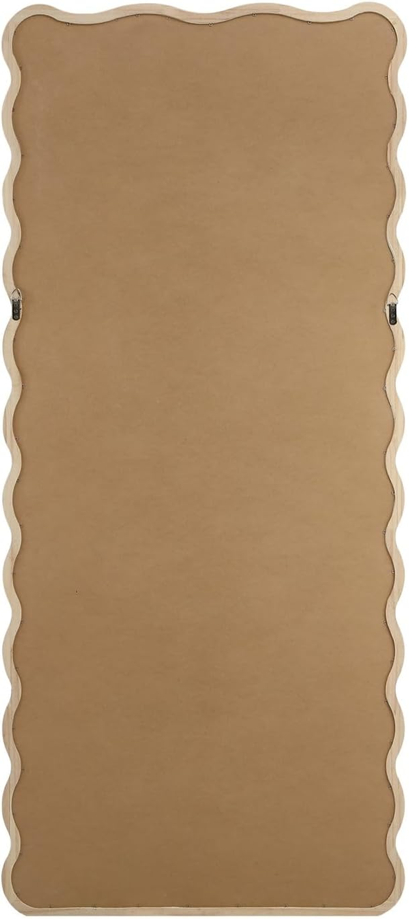 Oikiture Wavy Rectangular Full Length Mirror 165X60Cm Floor Mirror with Wooden Frame HD Reflections for Home Bedroom Living Room Dressing Room image number 6