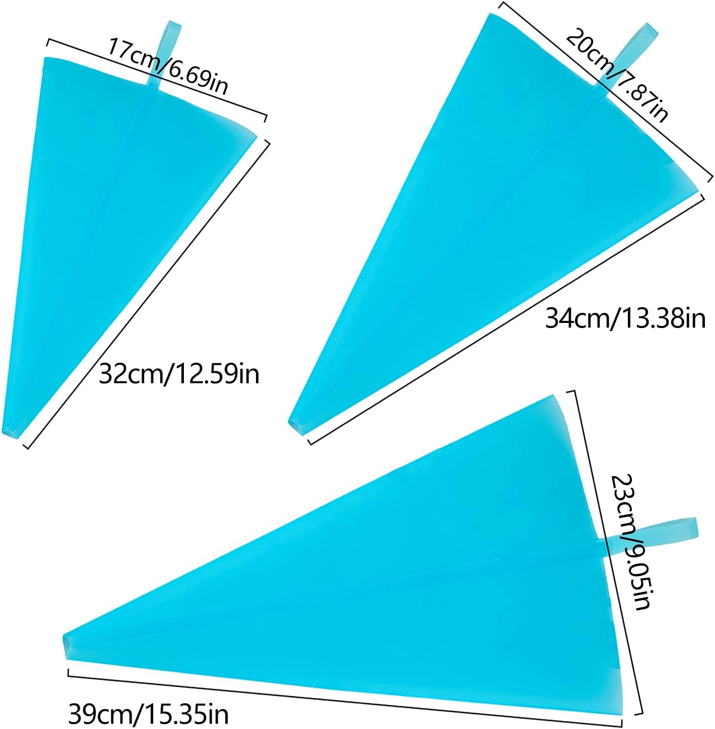 EKIND 3-Piece Reusable Silicon Cake Pastry Bag Cream Icing Piping Bag Cake Decorating Bags Tools Set (3 in 1 S/M/L) image number 4