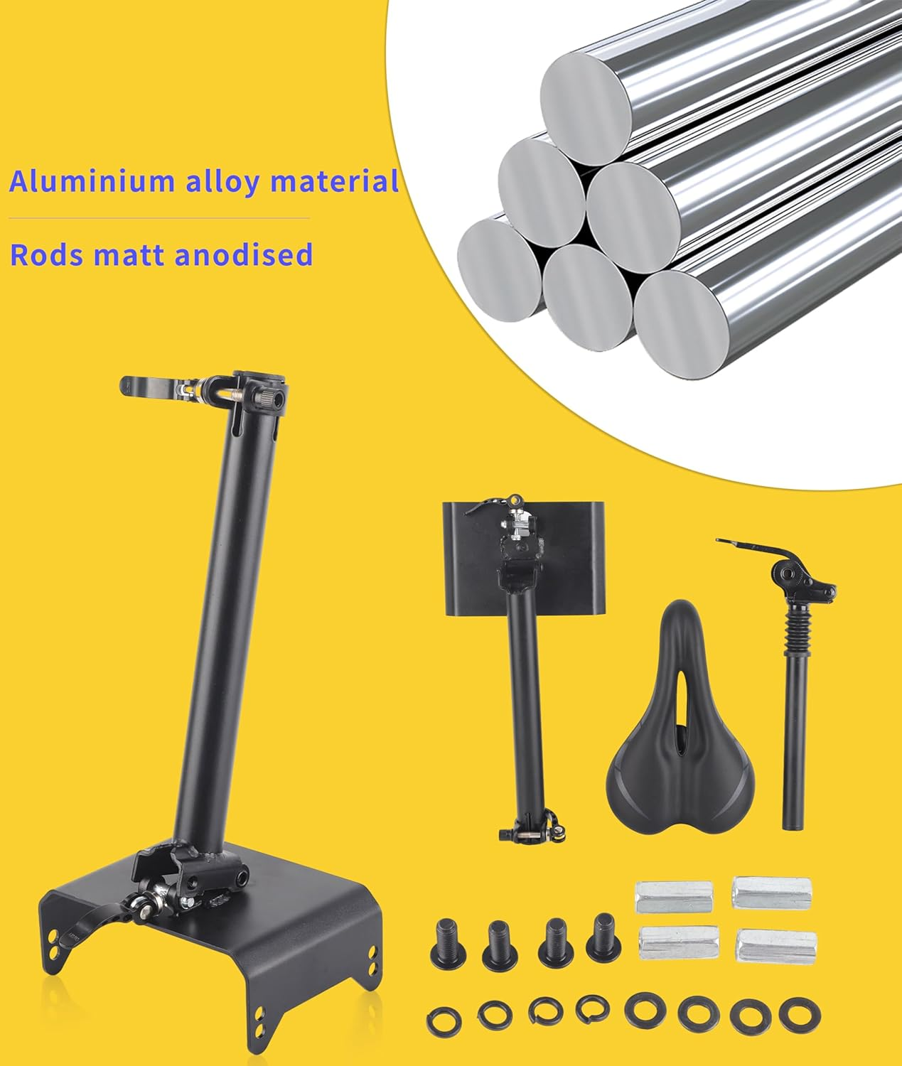 Electric Scooter Seat Saddle, Foldable Adjustable Shock Absorbing Foam Cushion Seat Electric Scooter Modification Accessories, Scooter Seat Saddle for F Series F20 F25 F30 image number 1